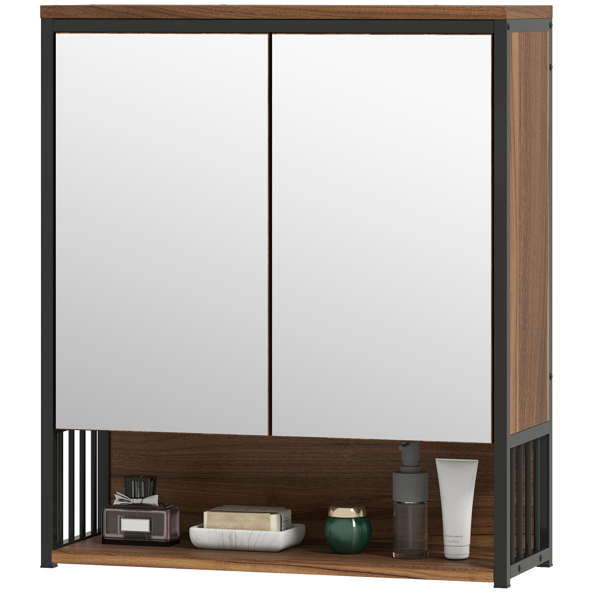 Seinale paigaldatav vannitoapeeglikapp, pruun, MDF ja puitlaastplaat, 56 x 20 x 65 cm