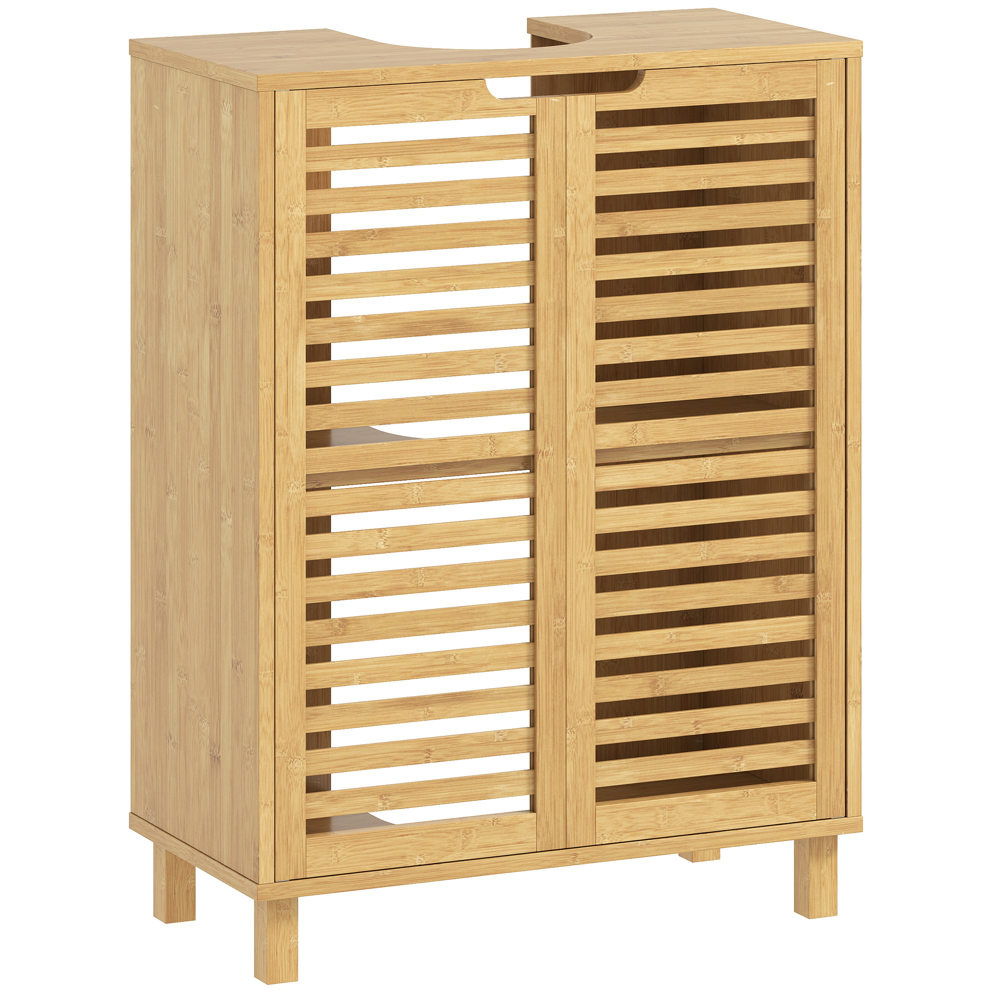 Vannitoa valamukapp, bambus, naturaalne, 60 x 30 x 80 cm