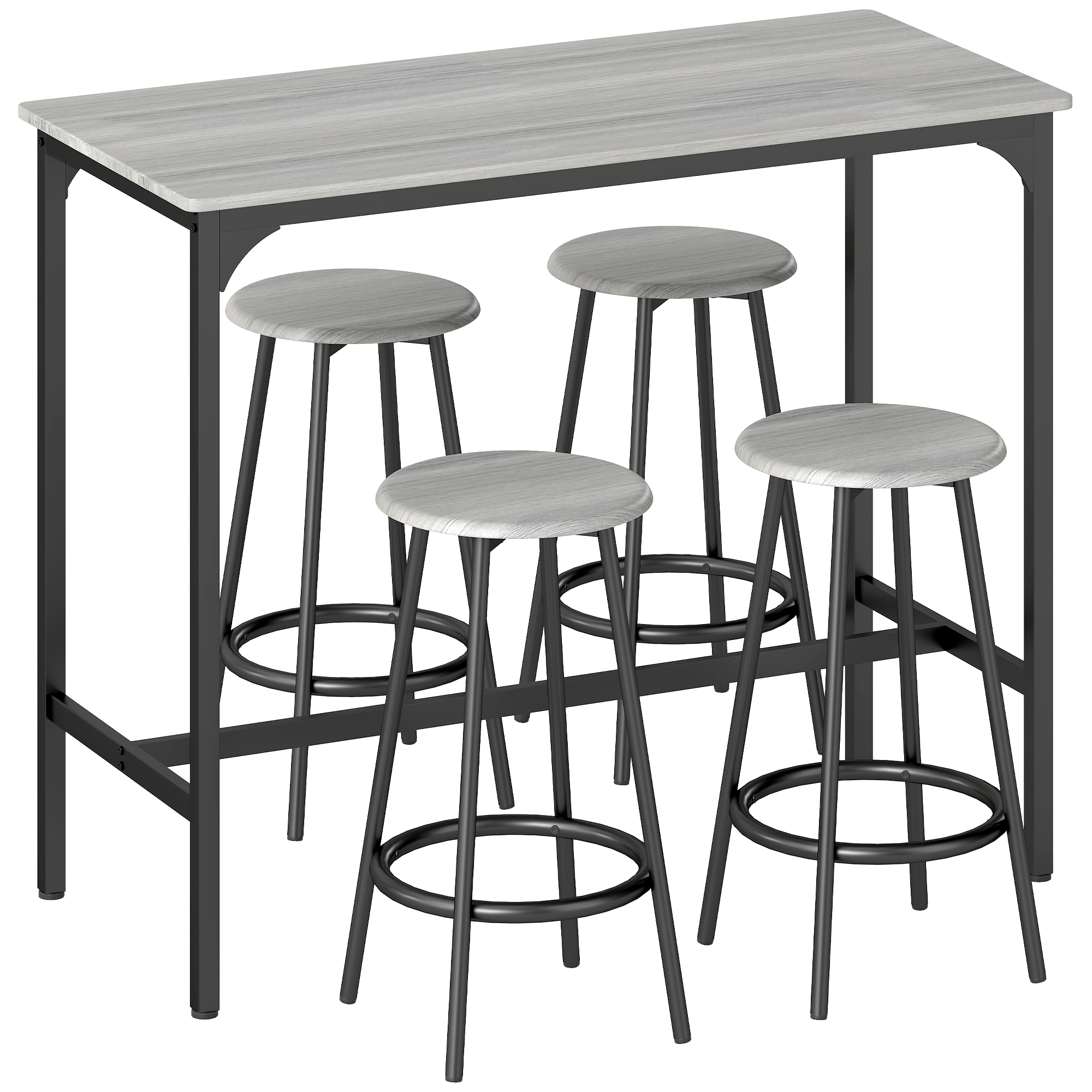 5-osaline baarilaua komplekt, hall, 110 x 50 x 89,5 cm