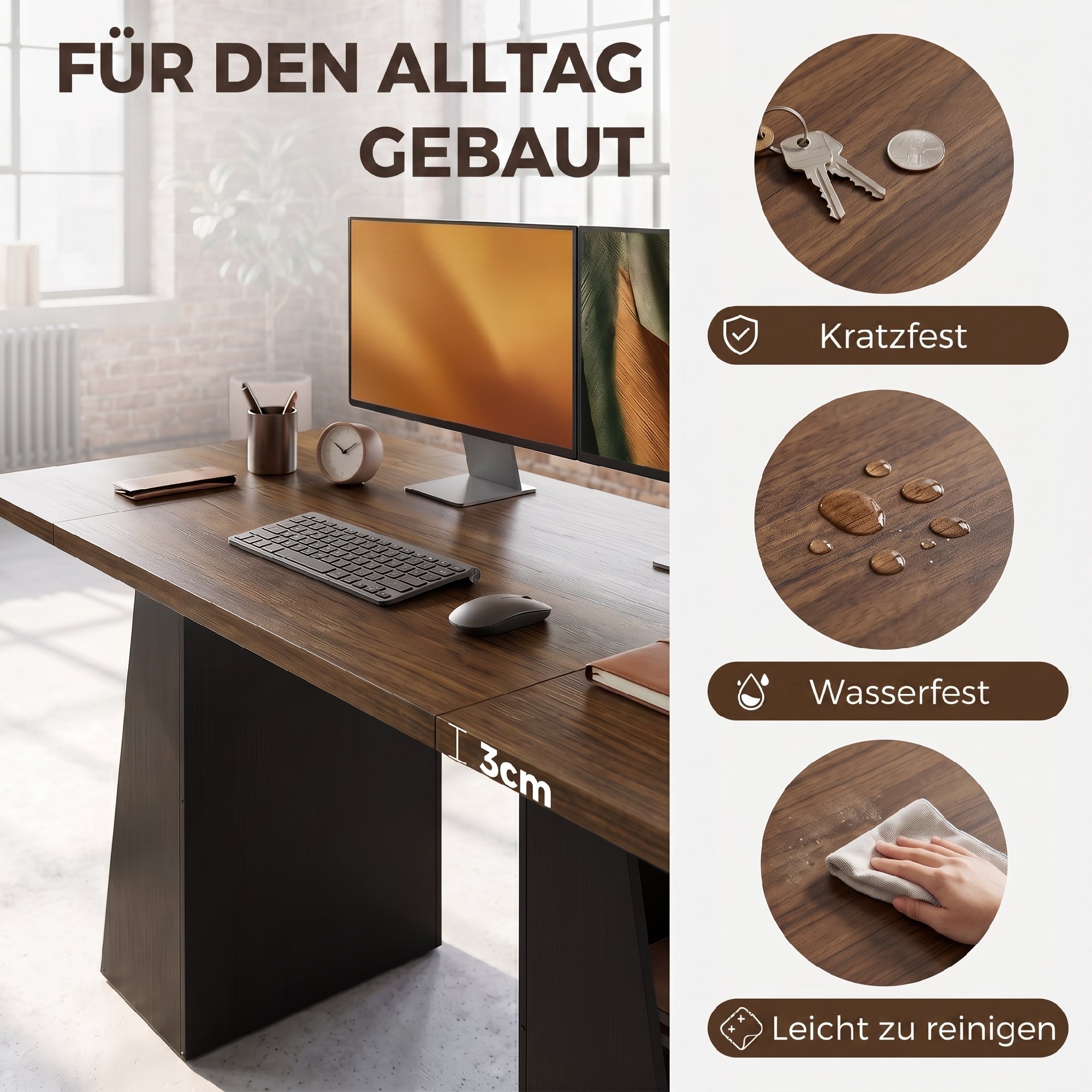 Kirjutuslaud 4 avatud riiuliga, industriaalstiil, 140 cm, pruun-must