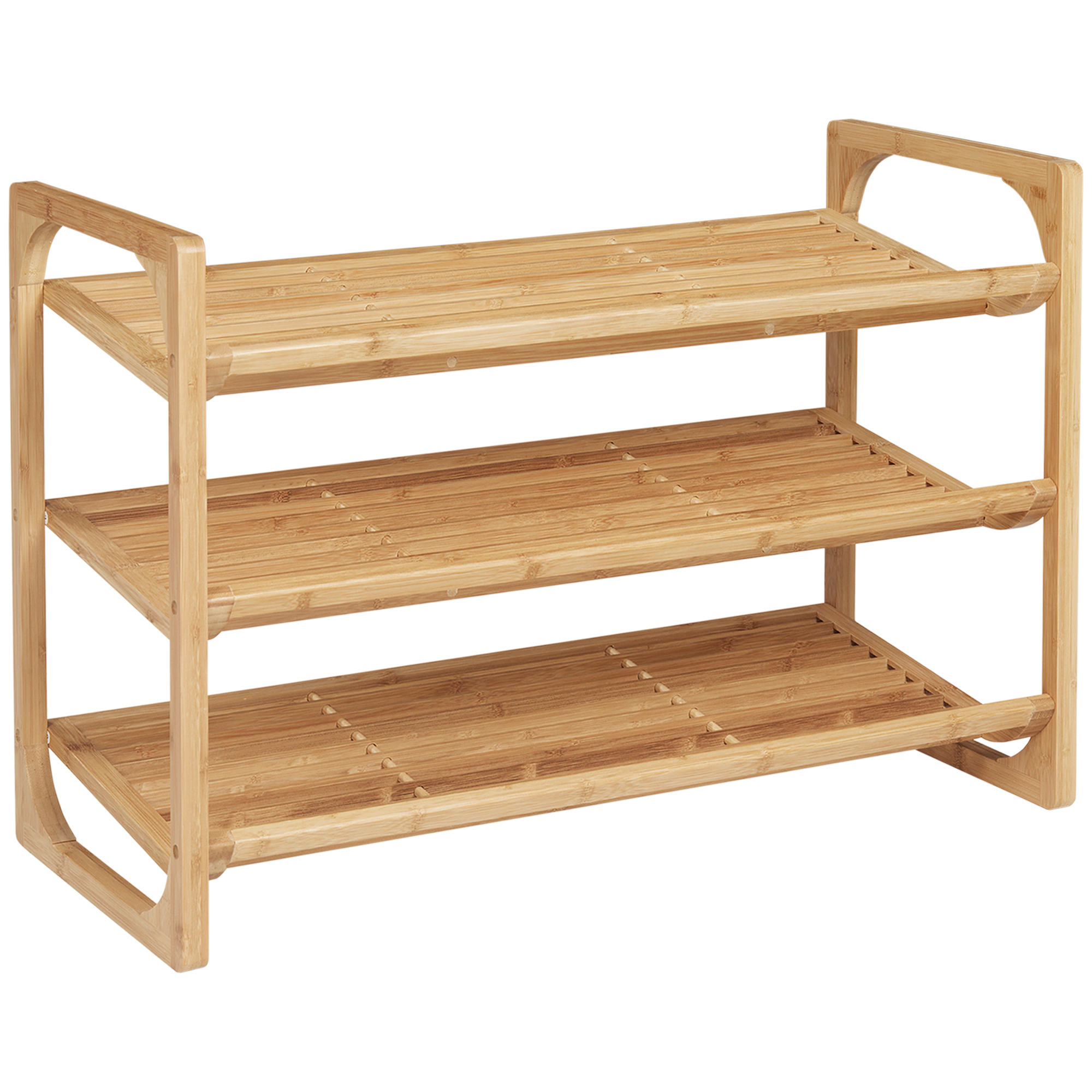 Kingariiul 9 paarile, 3 tasapinda, tõstetud servadega, bambus, 76 x 33 x 51 cm