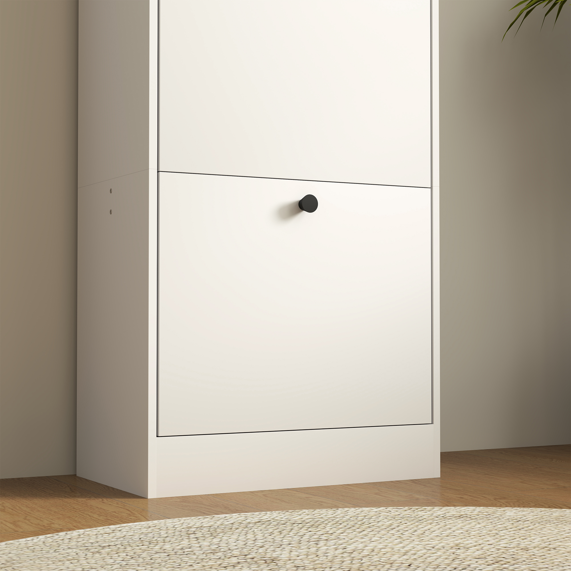 Kingakapp, 3 kallutatavat sahtlit, reguleeritavad riiulid, valge, 47 x 28 x 115 cm