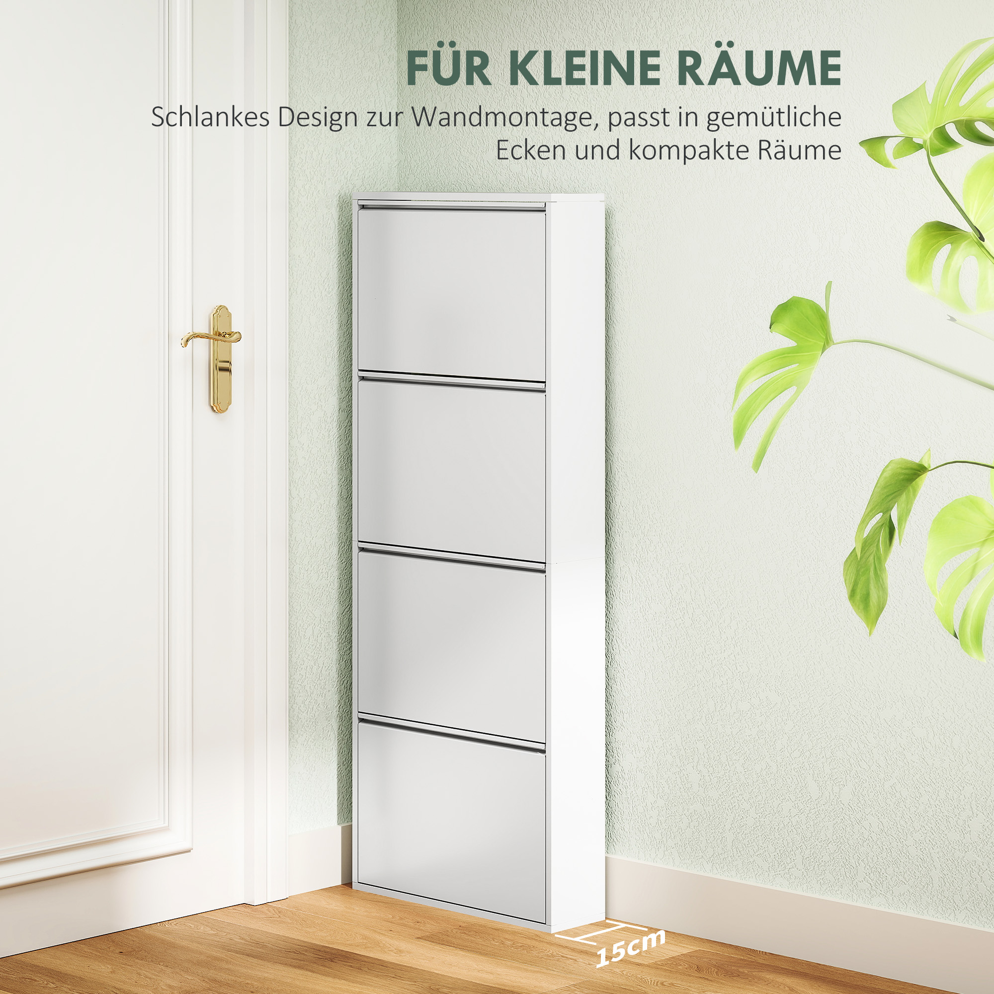 Sile metallist kingakapp, valge, 4 kallutatavat sahtlit, 55 x 15 x 139,5 cm