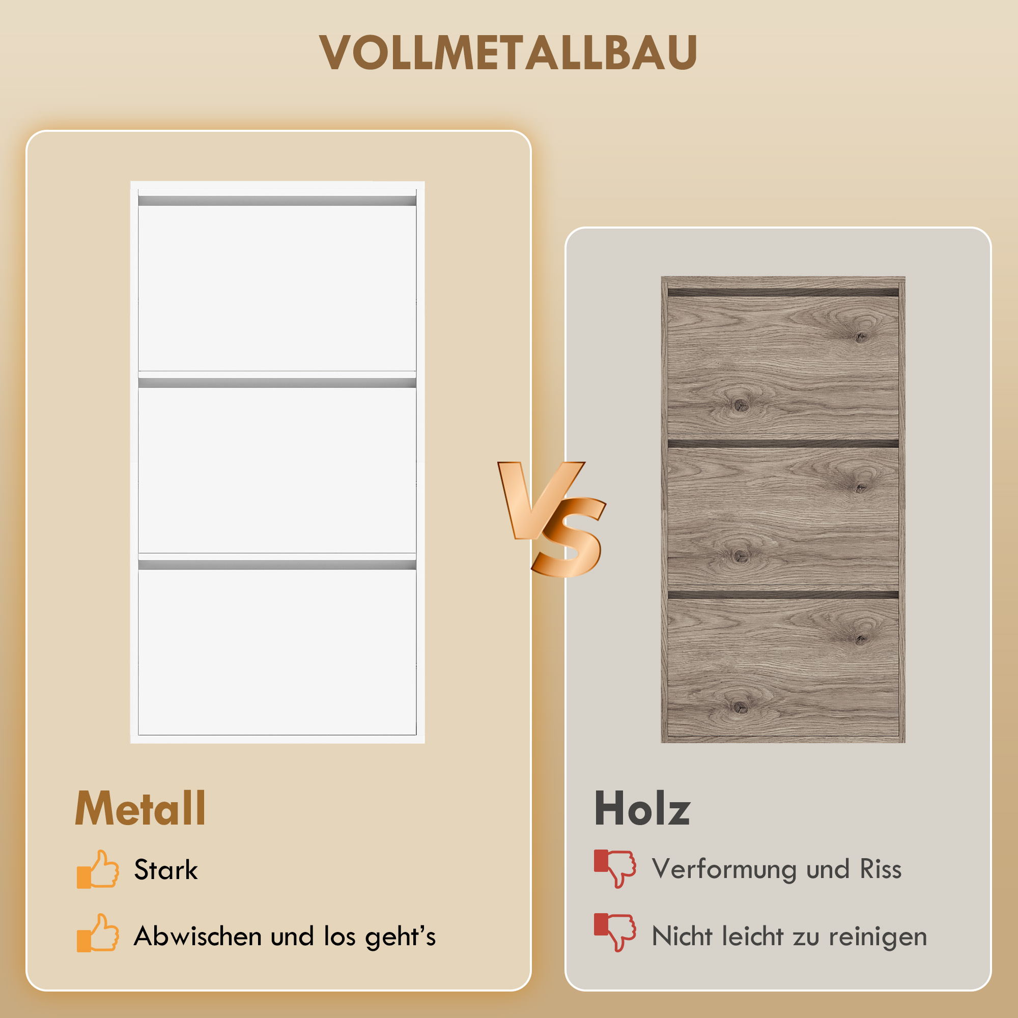 Metallist kingakapp 3 klappsahtliga, valge, 55 x 15 x 105,5 cm