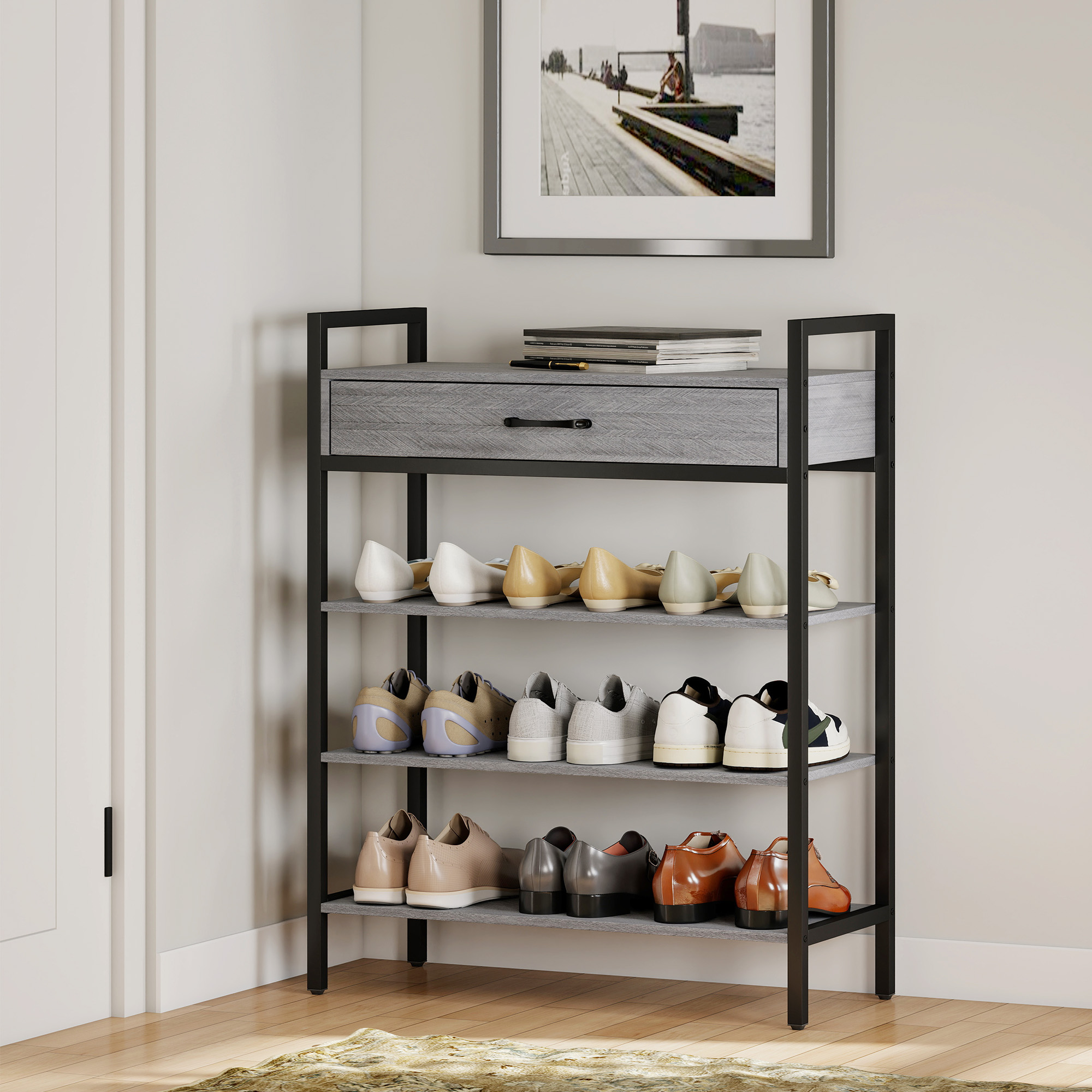 Kingariiul sahtliga, 4 tasandit, hall, 70 x 30 x 87,6 cm