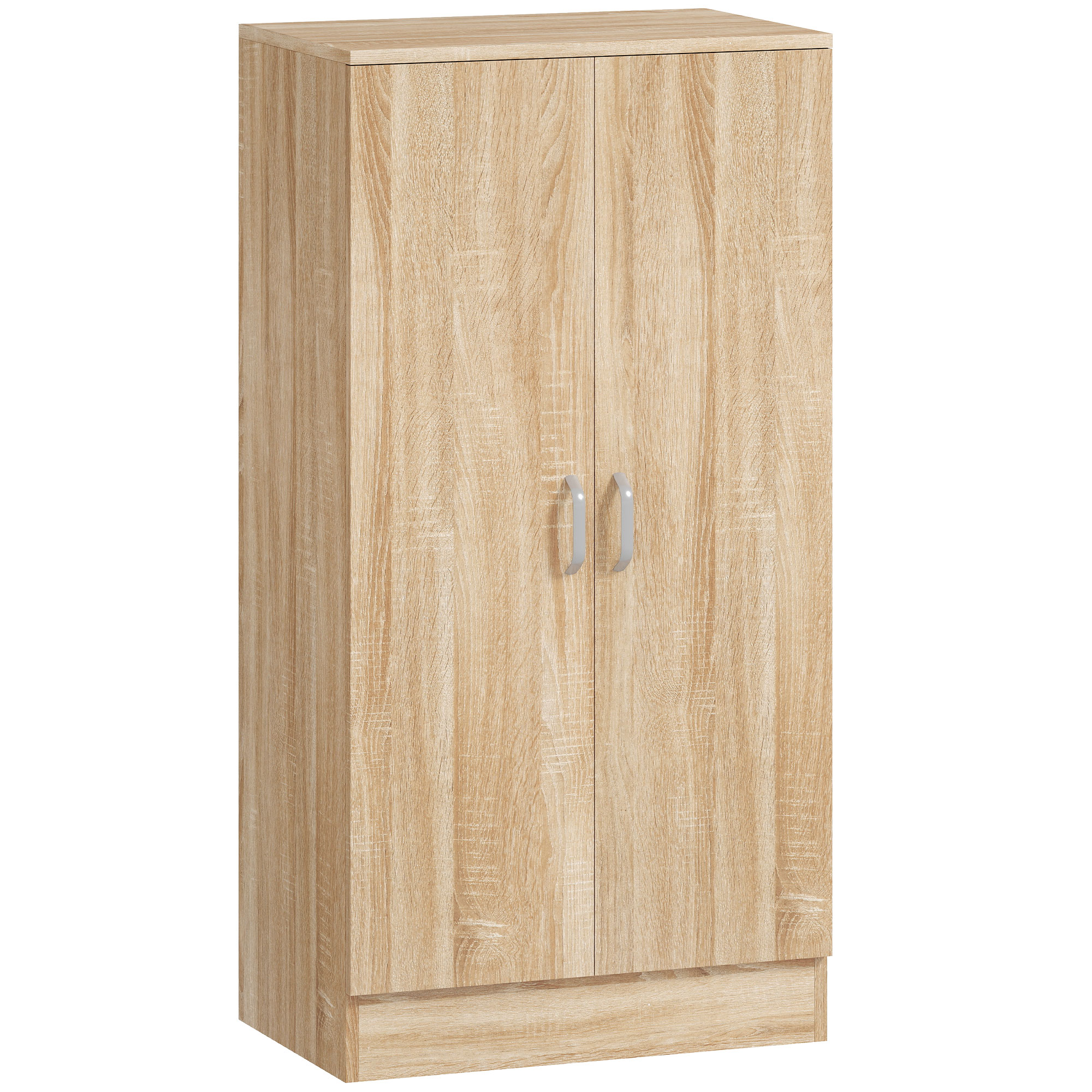 Kingakapp 2 uksega, 6 reguleeritavat riiulit, naturaalse puidu tooni, 55 x 35 x 108 cm