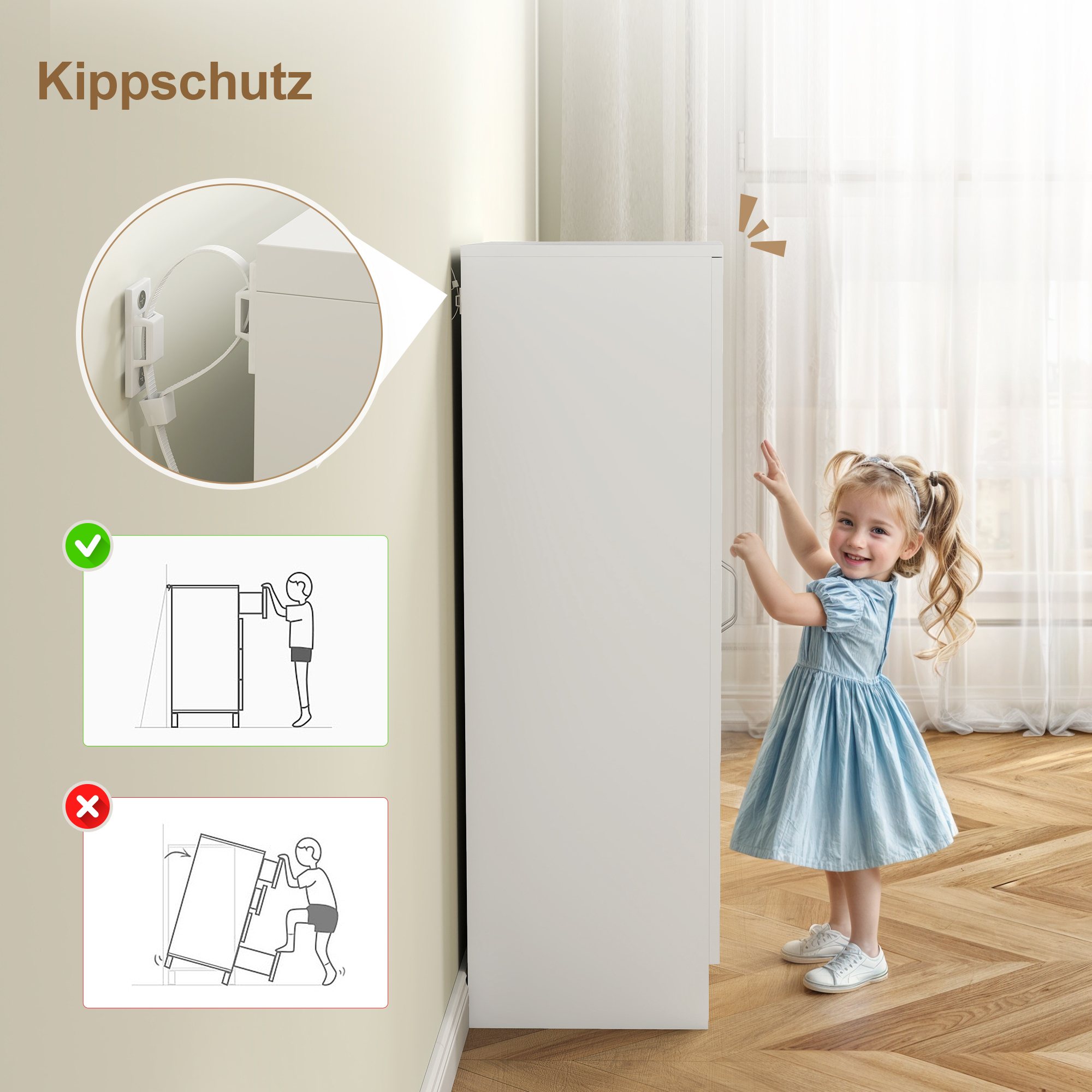 Kingakapp pehmelt sulguvate hingedega, reguleeritavad riiulid, valge, 55 x 35 x 108 cm