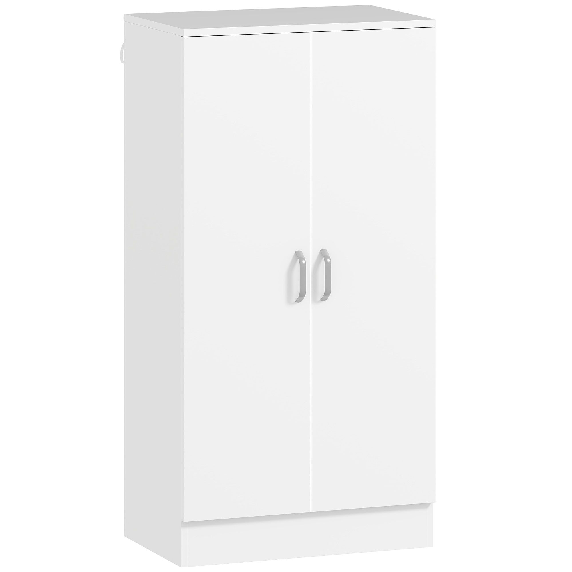 Kingakapp pehmelt sulguvate hingedega, reguleeritavad riiulid, valge, 55 x 35 x 108 cm