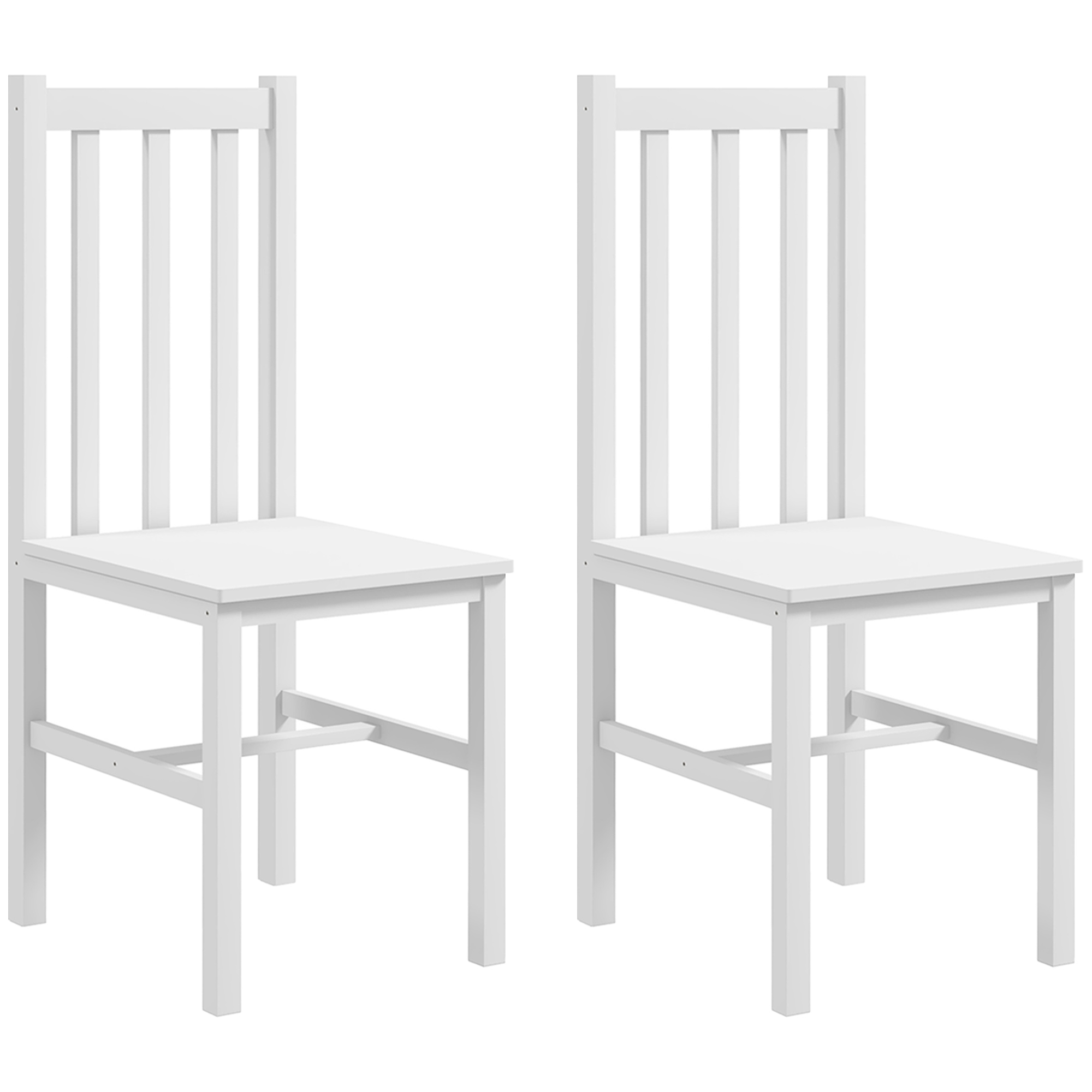 2 tk söögitoolide komplekt, männipuit, valge, 47,5 x 38,5 x 99 cm