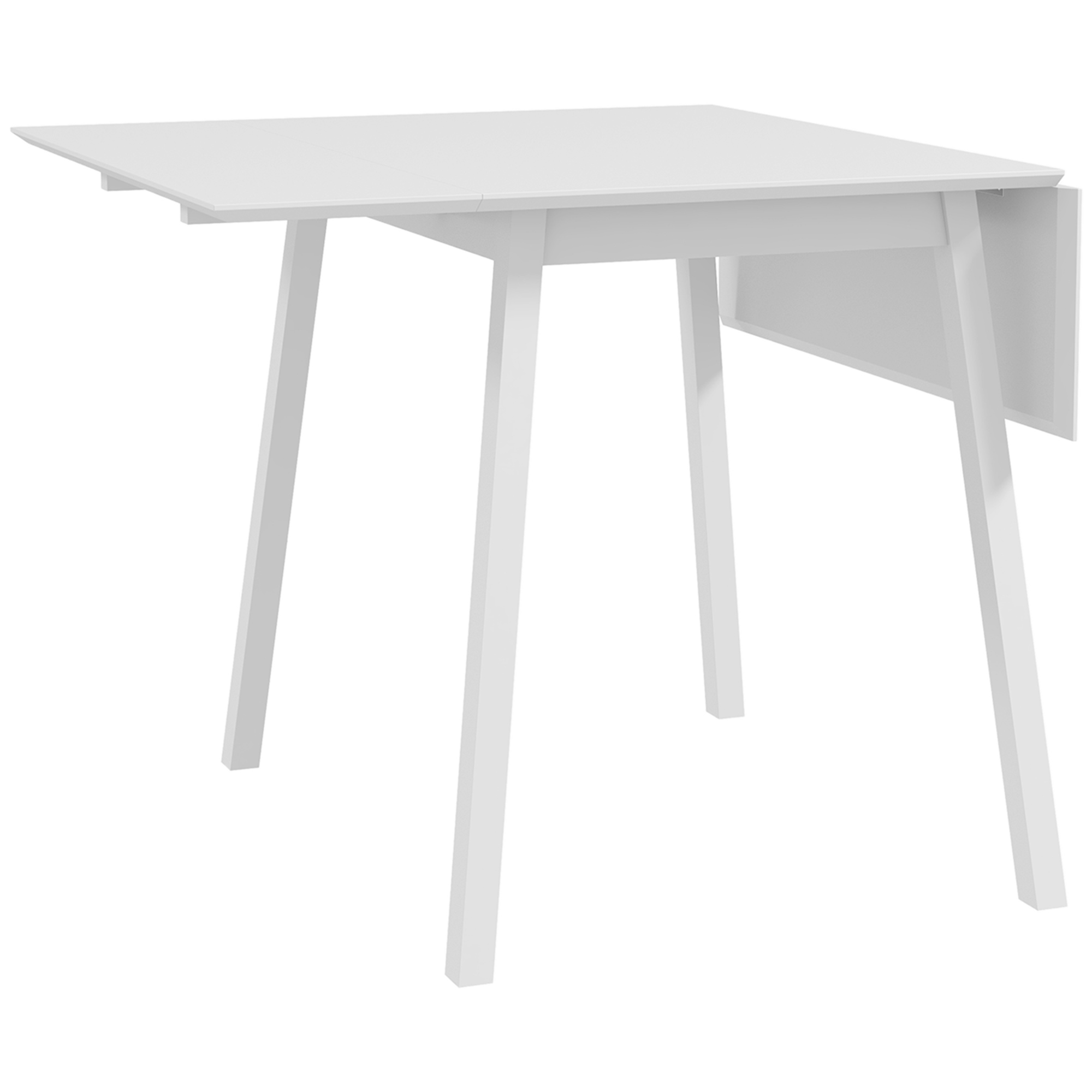 Klapptav söögilaud, valge, 110 x 86 x 75 cm