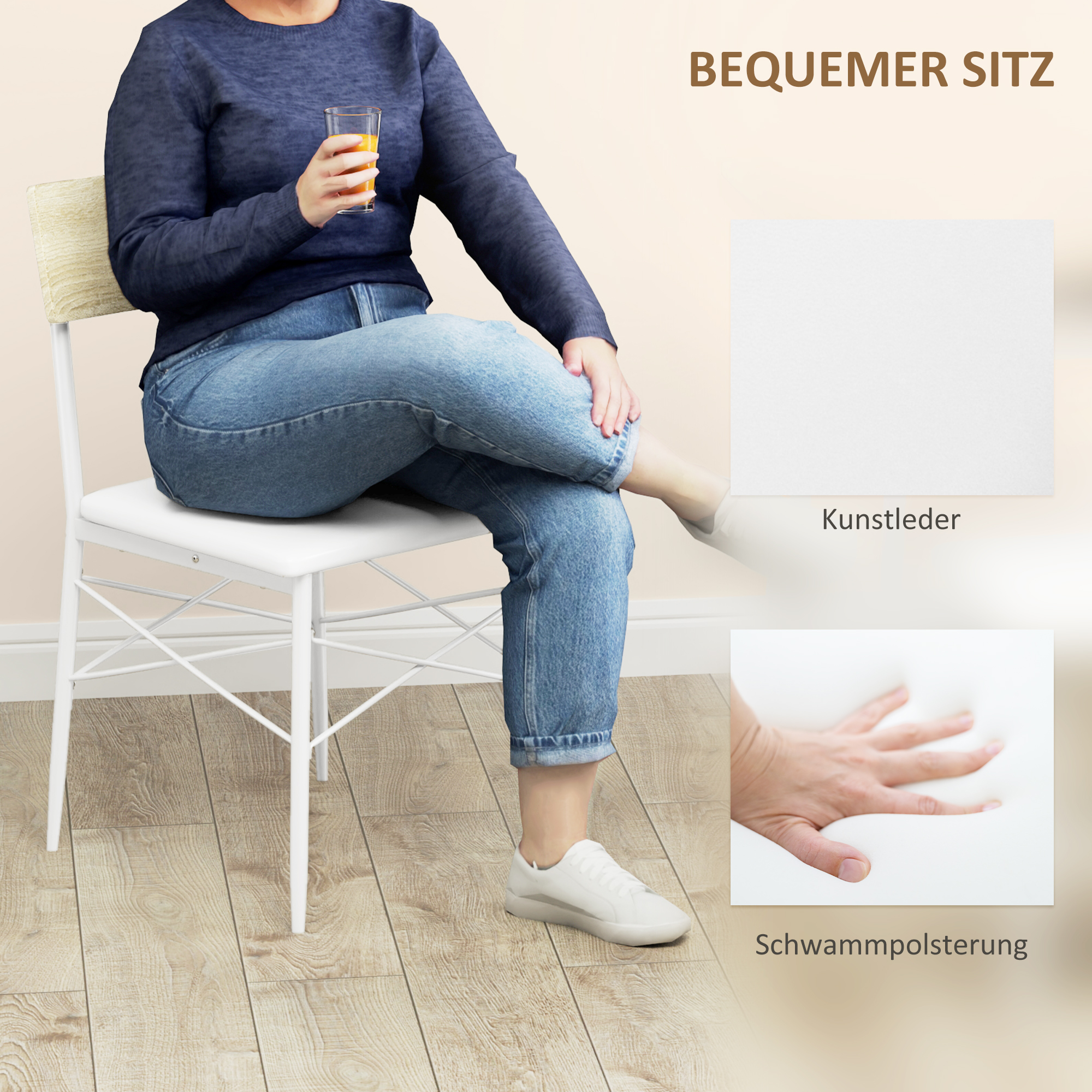 4-osaline söögikomplekt toolide ja pingiga, 4 inimesele, tammevärvi, 110 x 70 x 75 cm