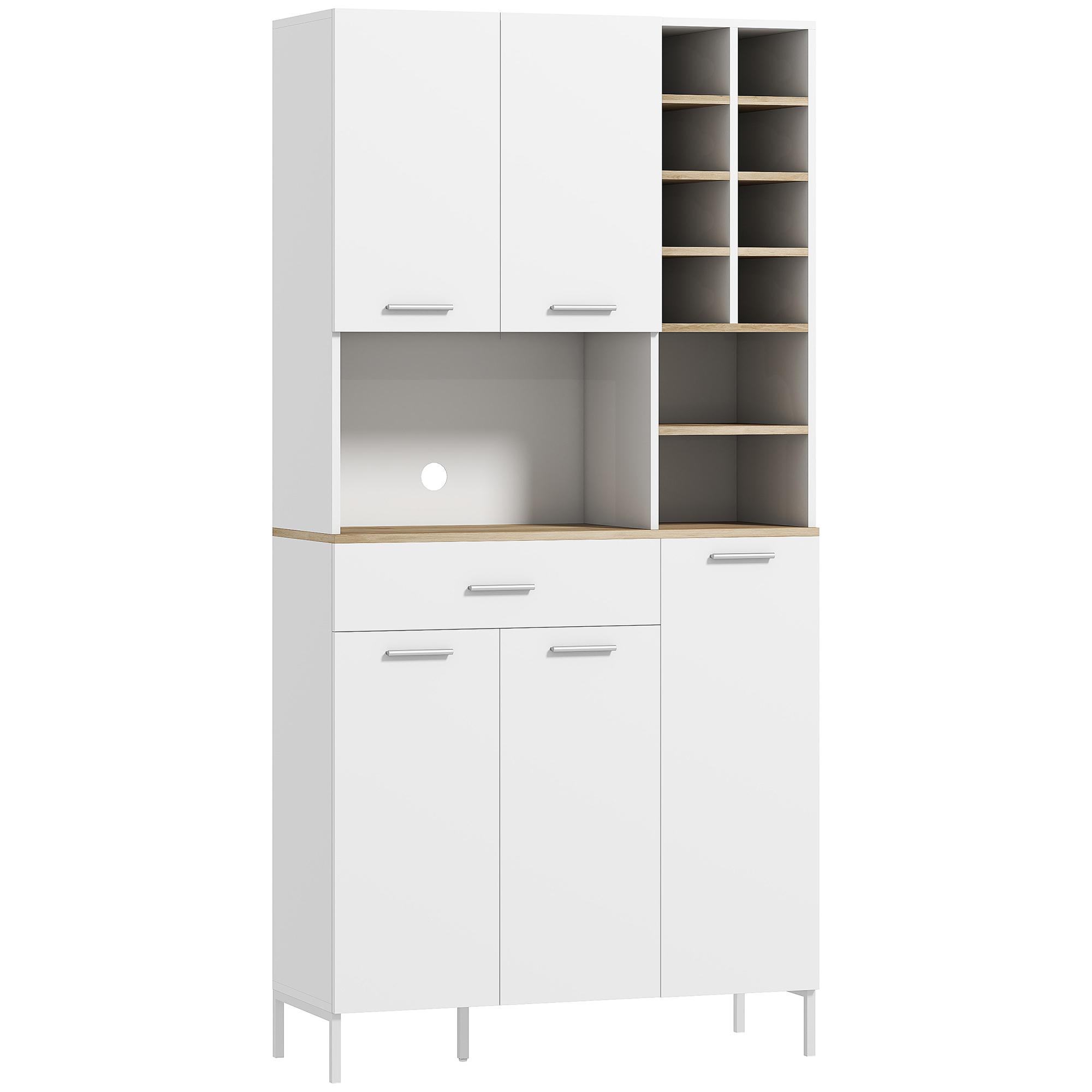 Köögikapp avatud riiulite, 5 ukse, MDF, valge, 90 x 35 x 183 cm