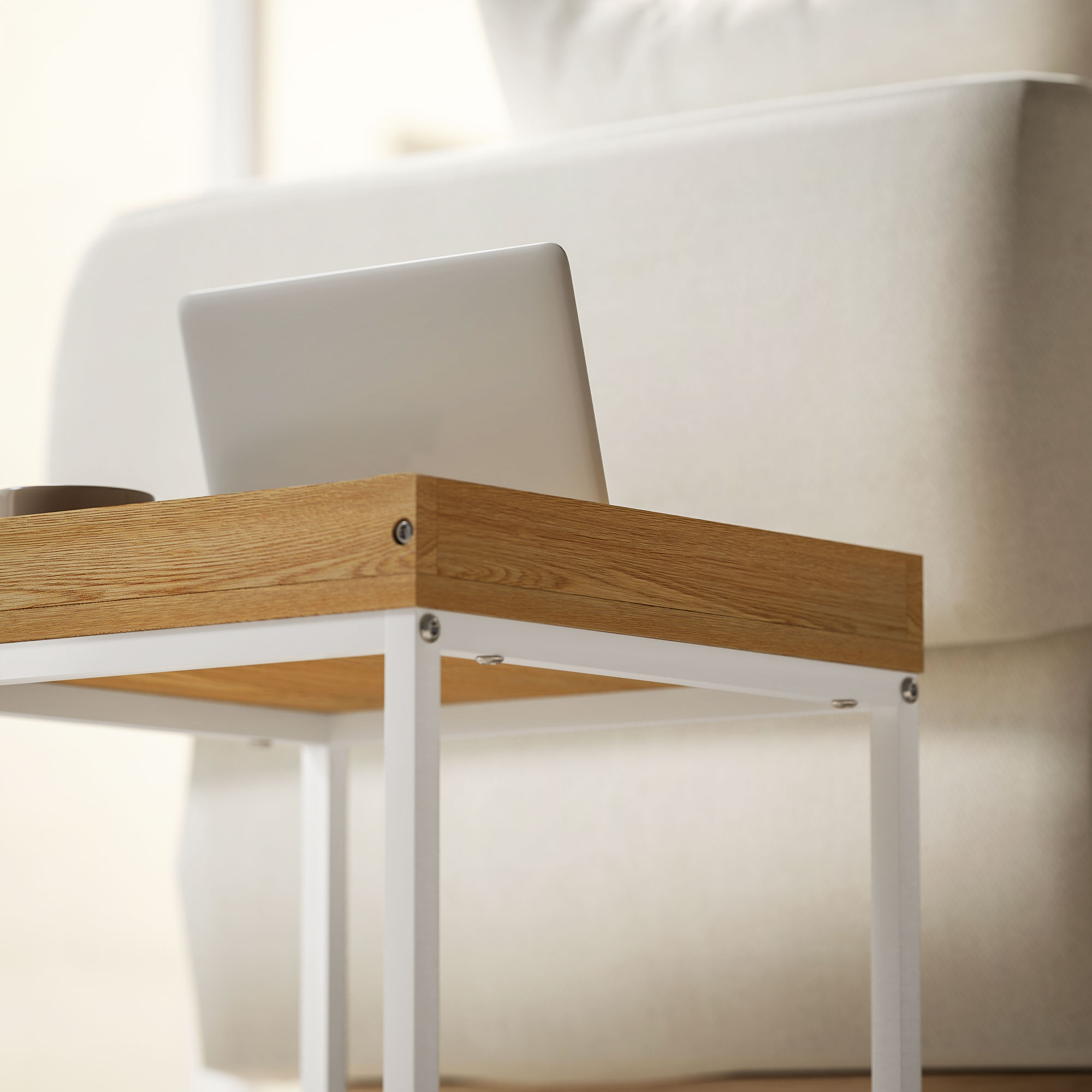 Modernne kohvilaudade 2-osaline komplekt, valge, MDF, teras