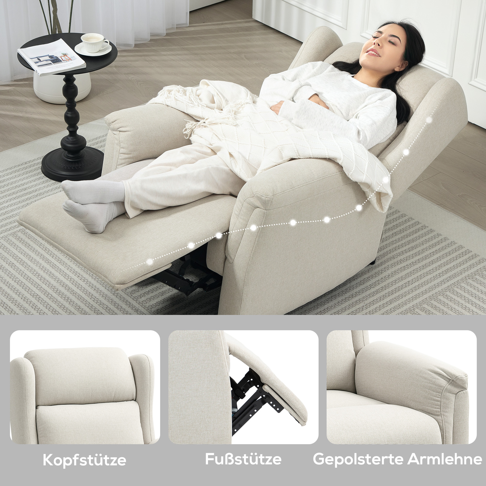 Lamamistool jalatoega, beež, 160°