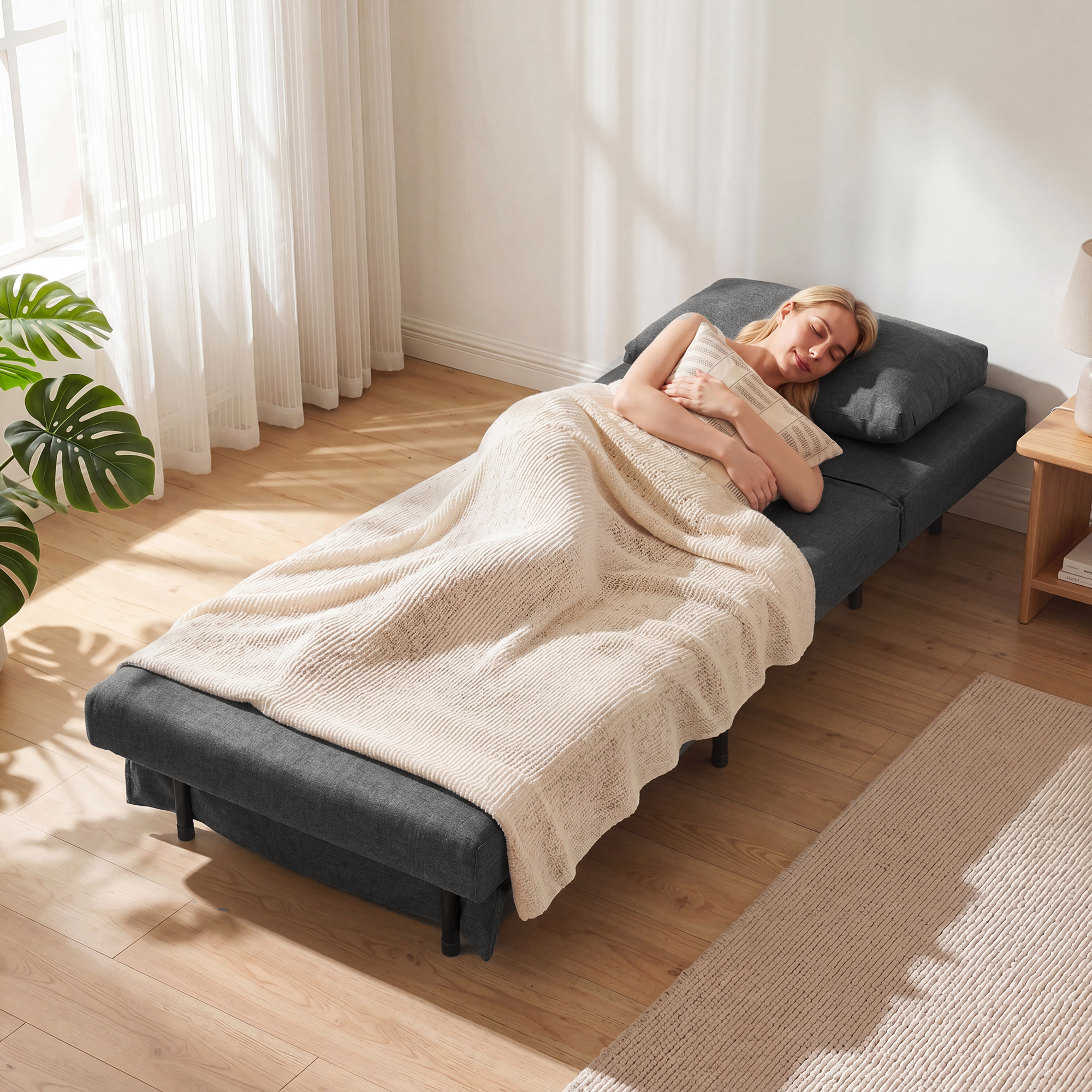 Magamiskrėsel 3-in-1, kokkupandav linase efekti, tumehall, 120 kg