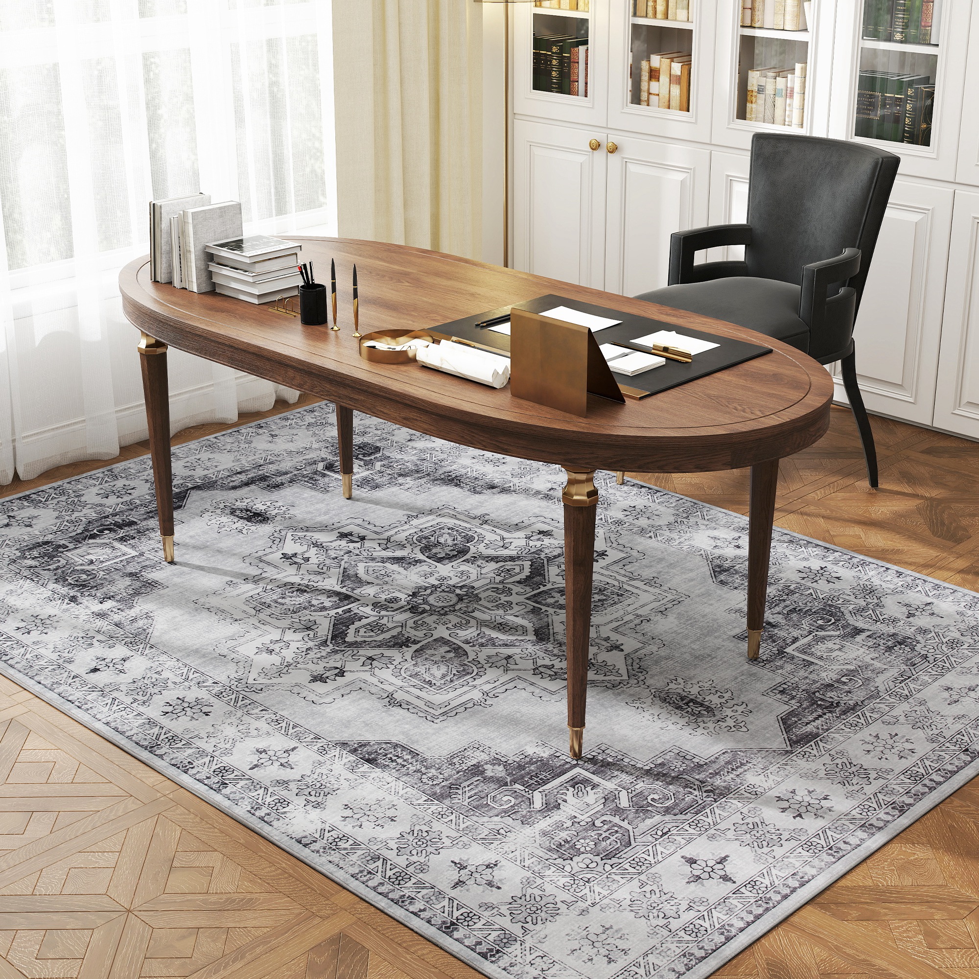 Pestav vaip libisemisvastase põhjaga, 230 x 160 cm, hall