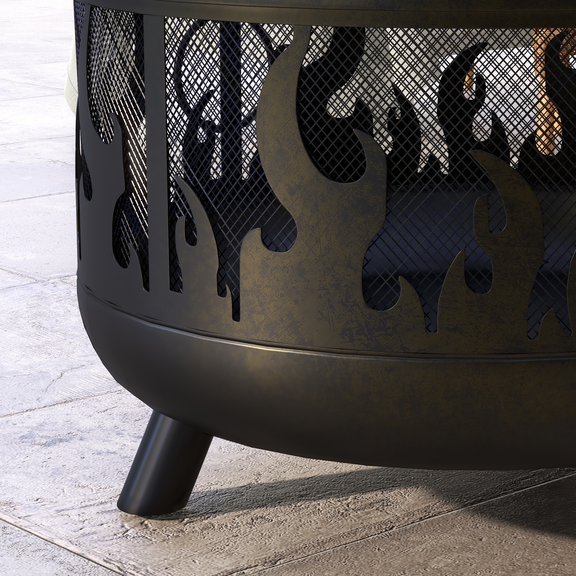Tulekoda grillrestiga, 61 cm, must