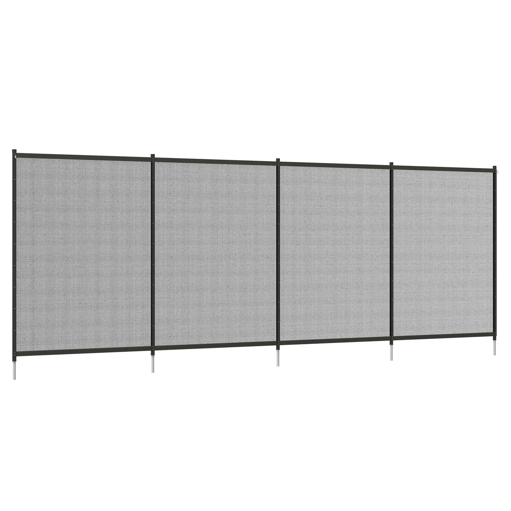4-osaline basseiniohutuspiire, alumiinium / texteline, must, 365 x 126 cm
