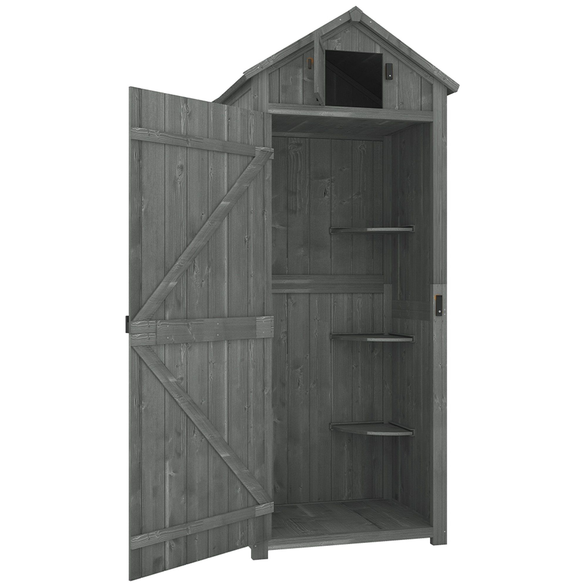 Aia kapp puidust, hall ja roheline, 77 x 54,2 x 179 cm