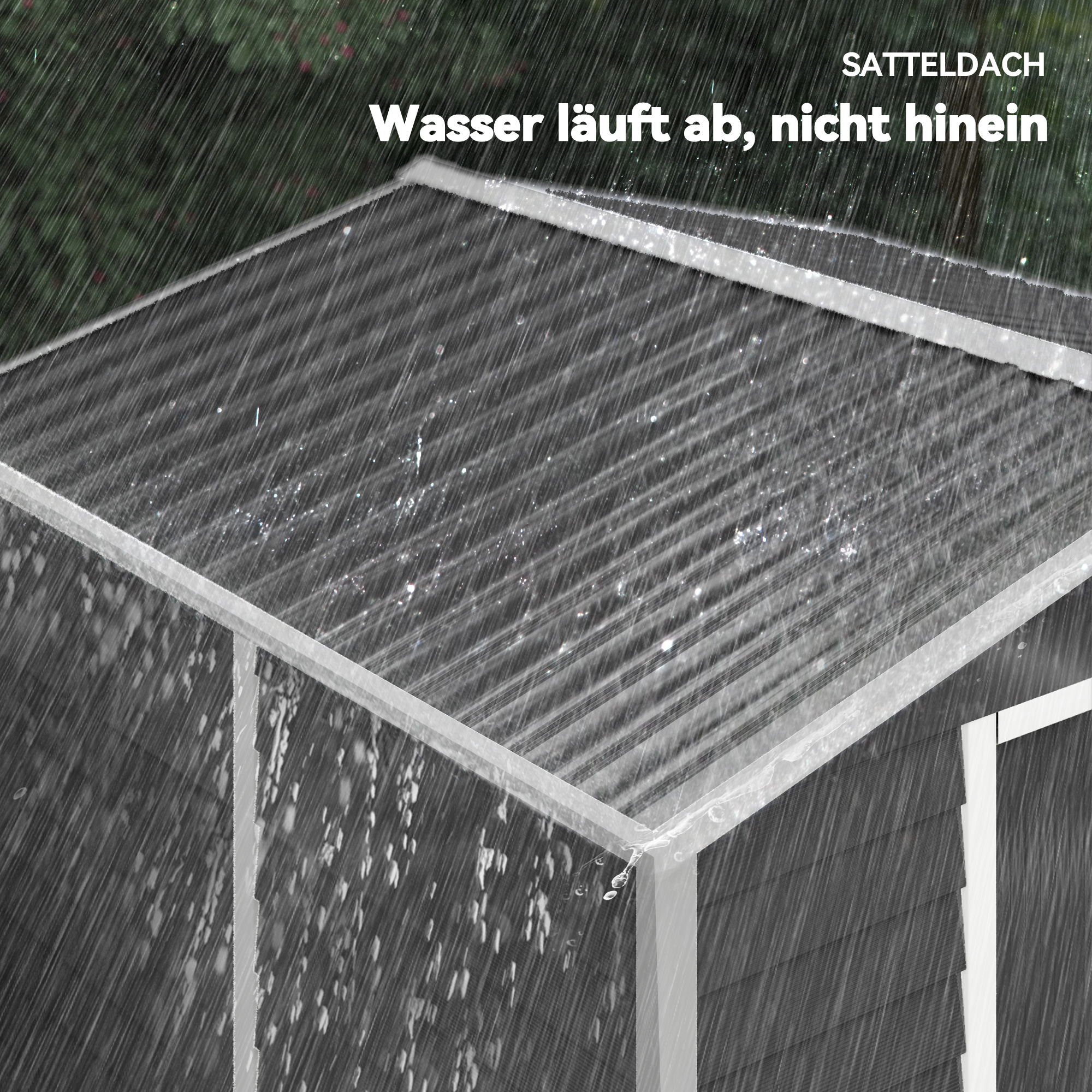 Metallist aiakuur, tumehall, 240 x 206 x 198 cm