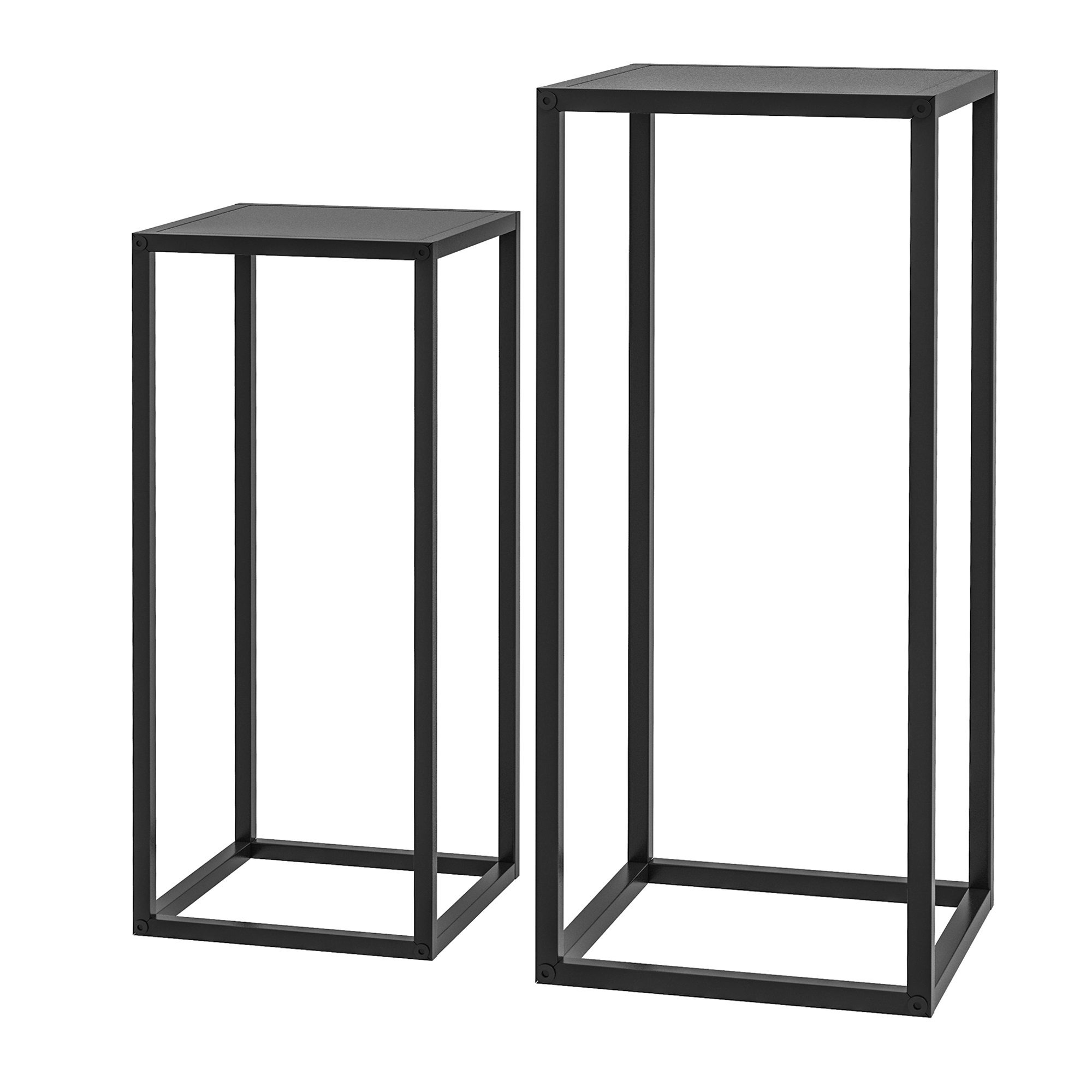 Asetaimedest riiulite komplekt, skandinaavia disain, metallraam, must, 58,5/65 cm