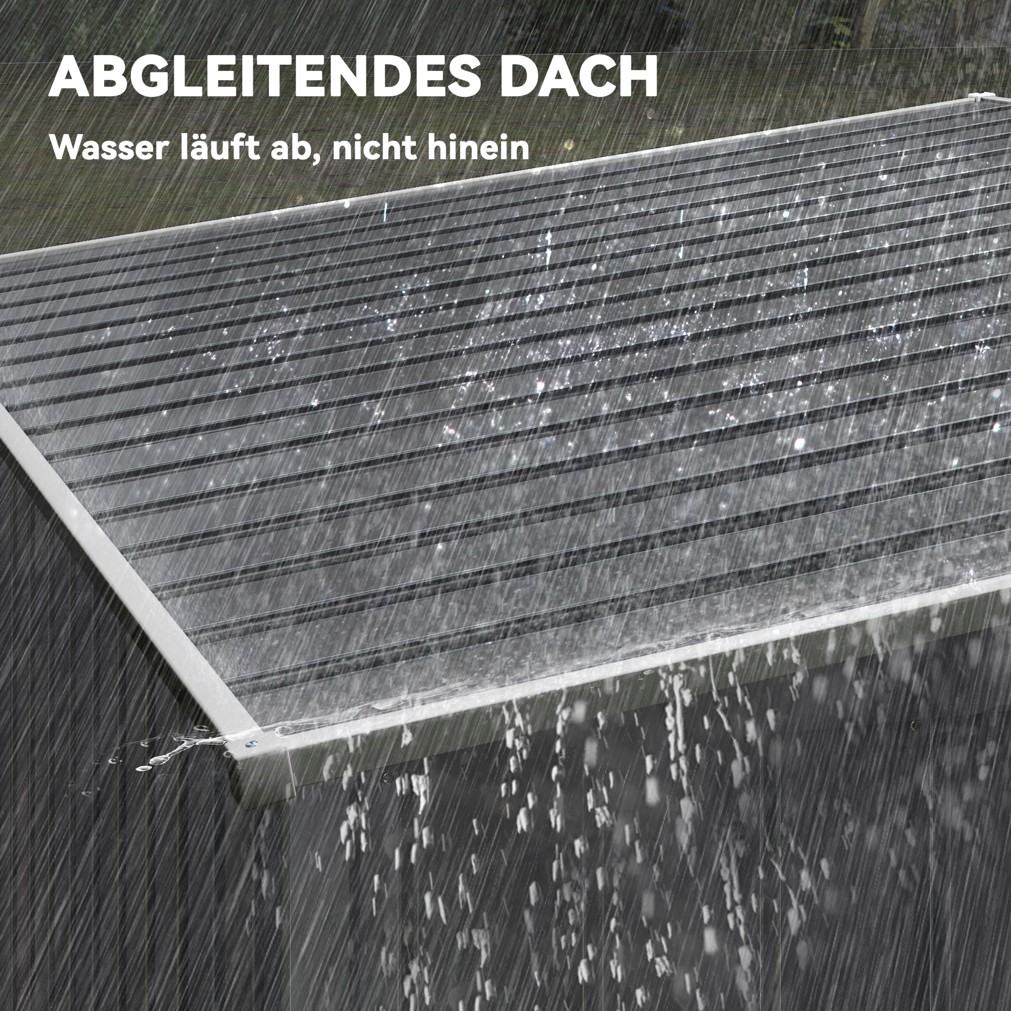 Metallist aiamaja, tumehall, 154 x 206,5 x 160/181 cm