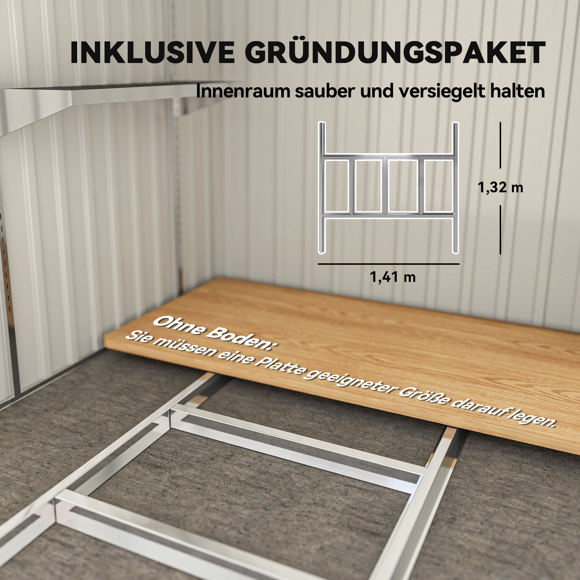 Metallist aiamaja, tumehall, 154 x 206,5 x 160/181 cm