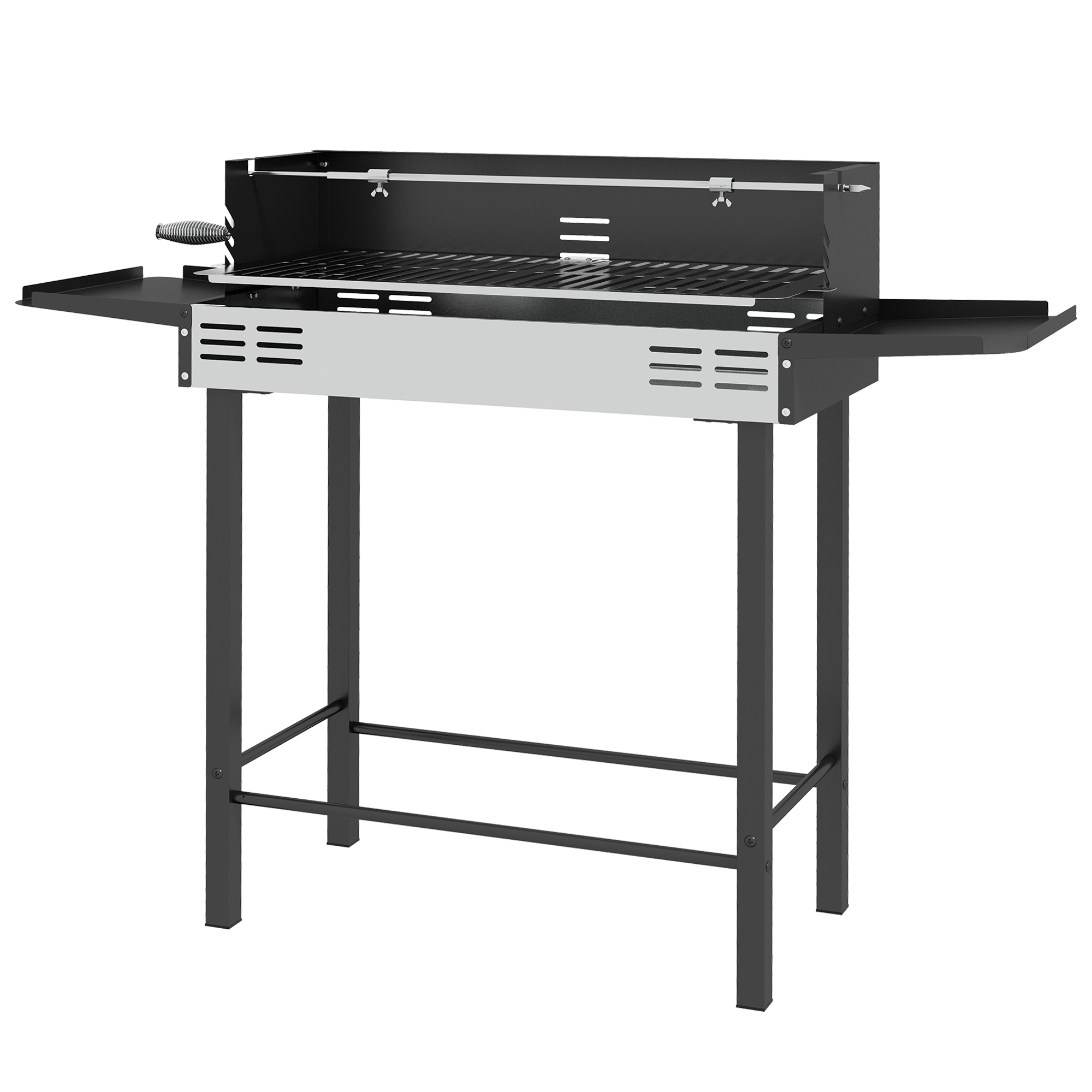 Söegrill pöörleva vardaga, must, 118 x 32 x 90 cm