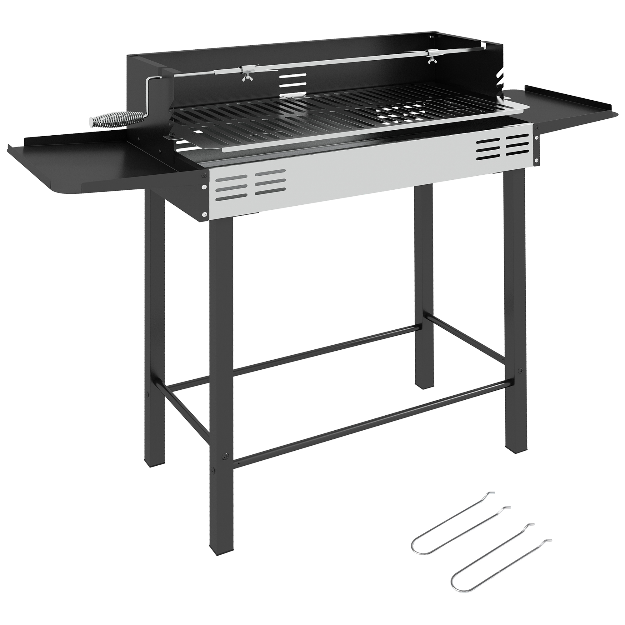 Söegrill pöörleva vardaga, must, 118 x 32 x 90 cm