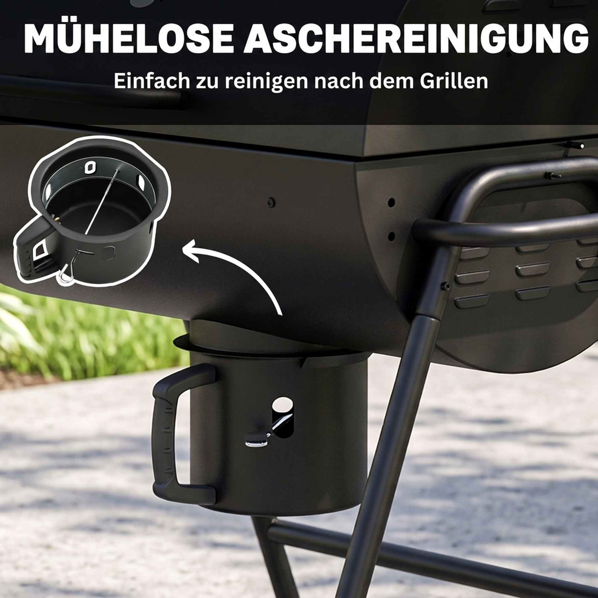 Söegrill kaanega, must, 95 x 71,5 x 102 cm