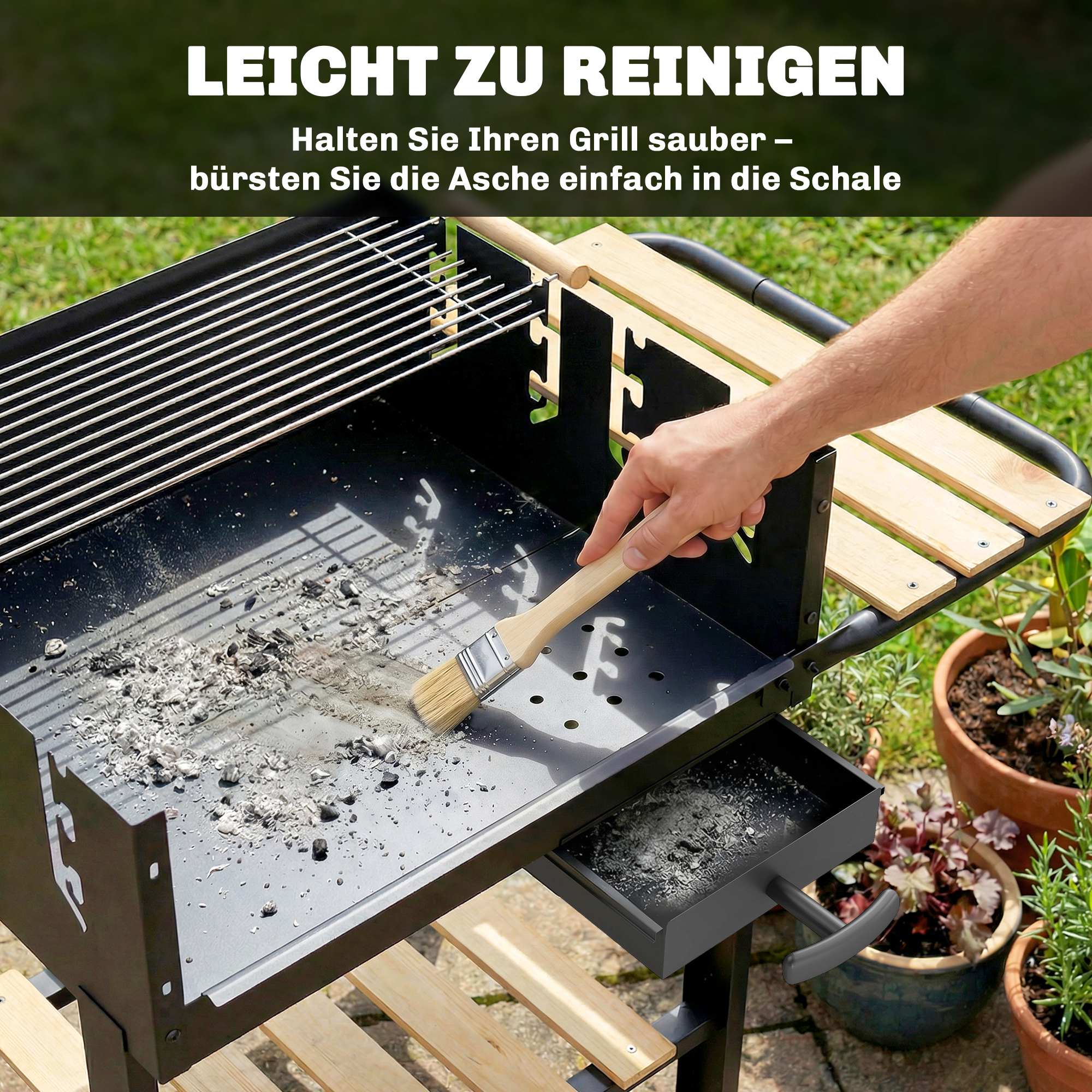 Söegrill käru, must, 99,5 x 58 x 82 cm