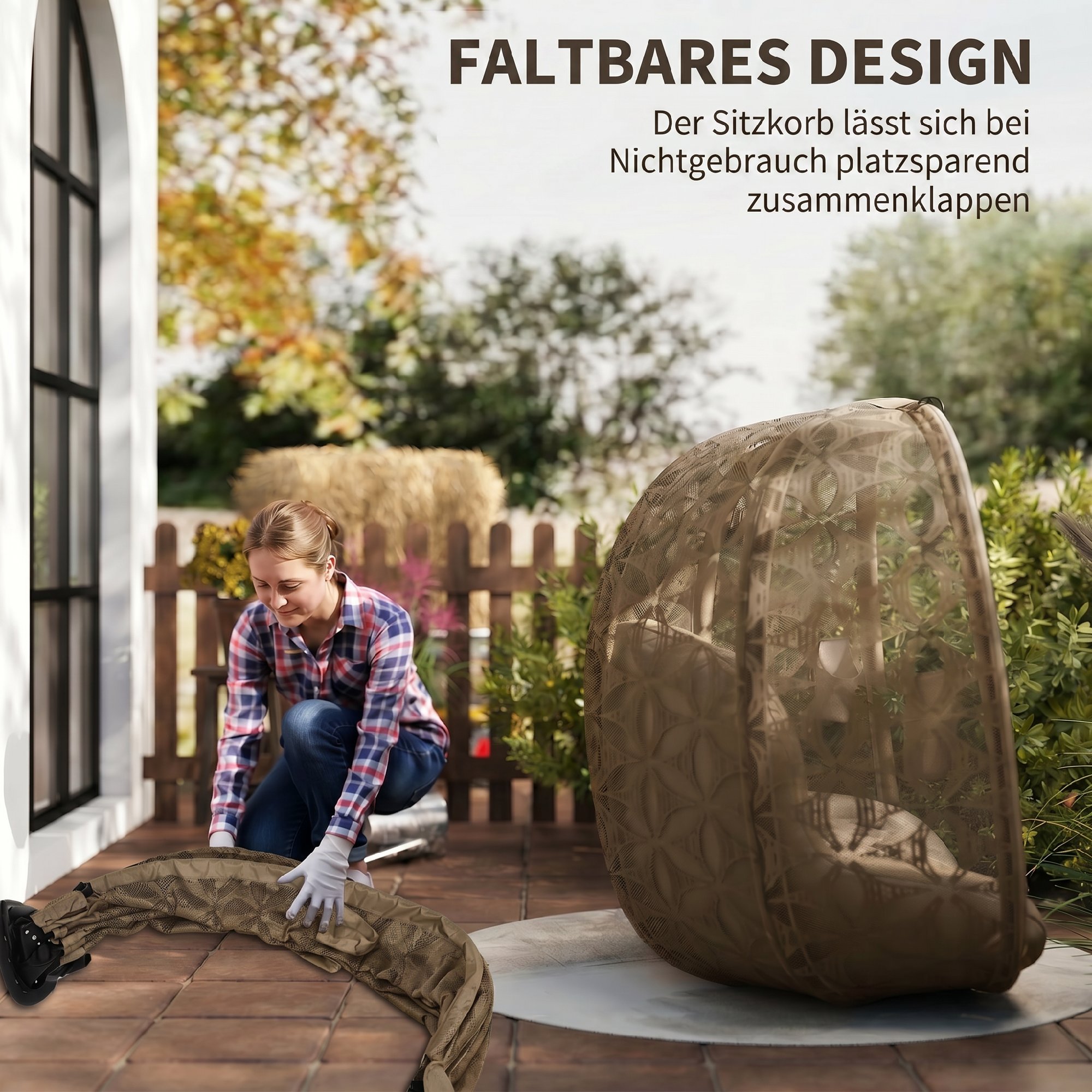 Kahekohaline ripptool alusega, liiva- ja musta värvi, 126 x 126 x 176 cm