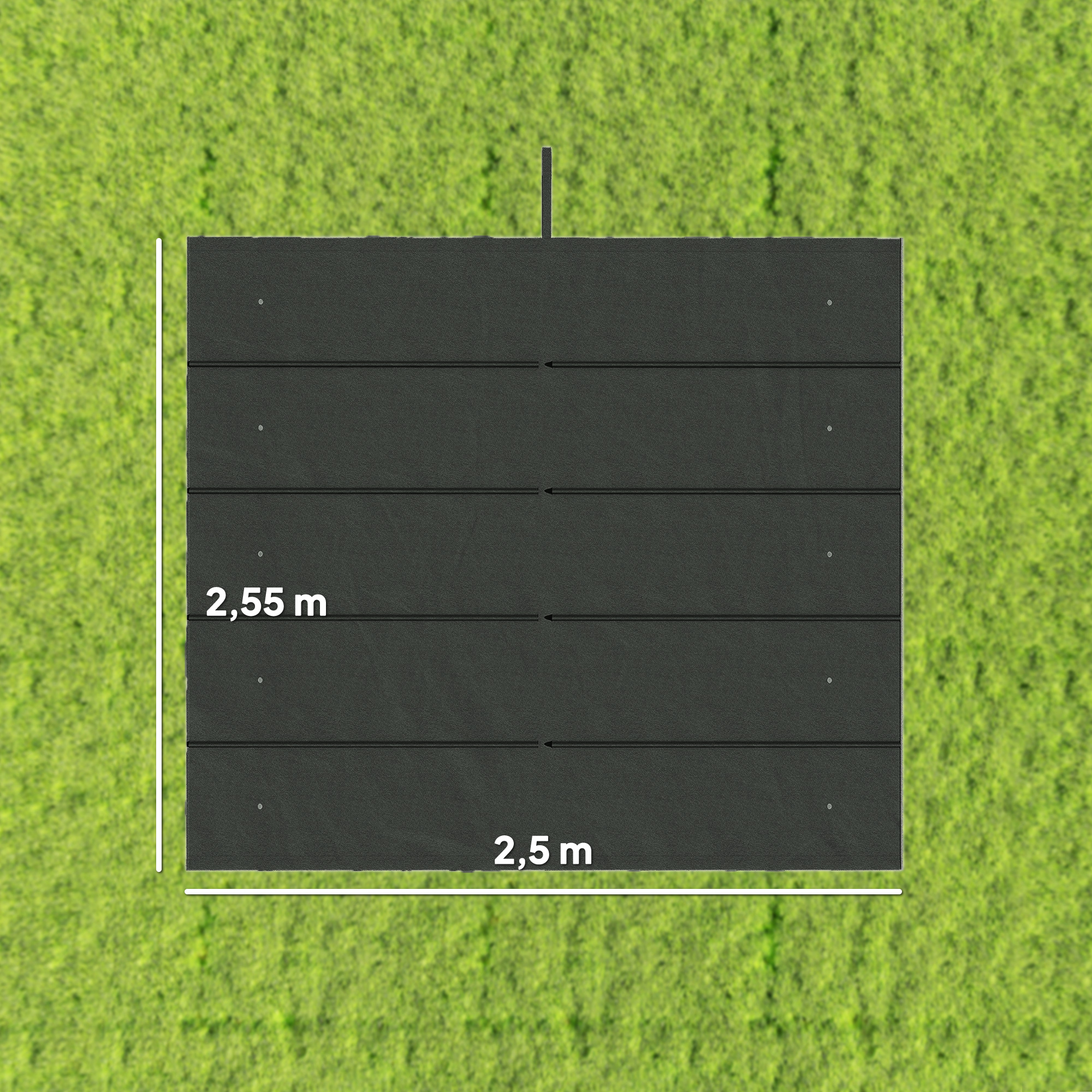 Paviljoni varikatuse asenduskatte 3 x 3 m, tumehall, 250 x 255 cm