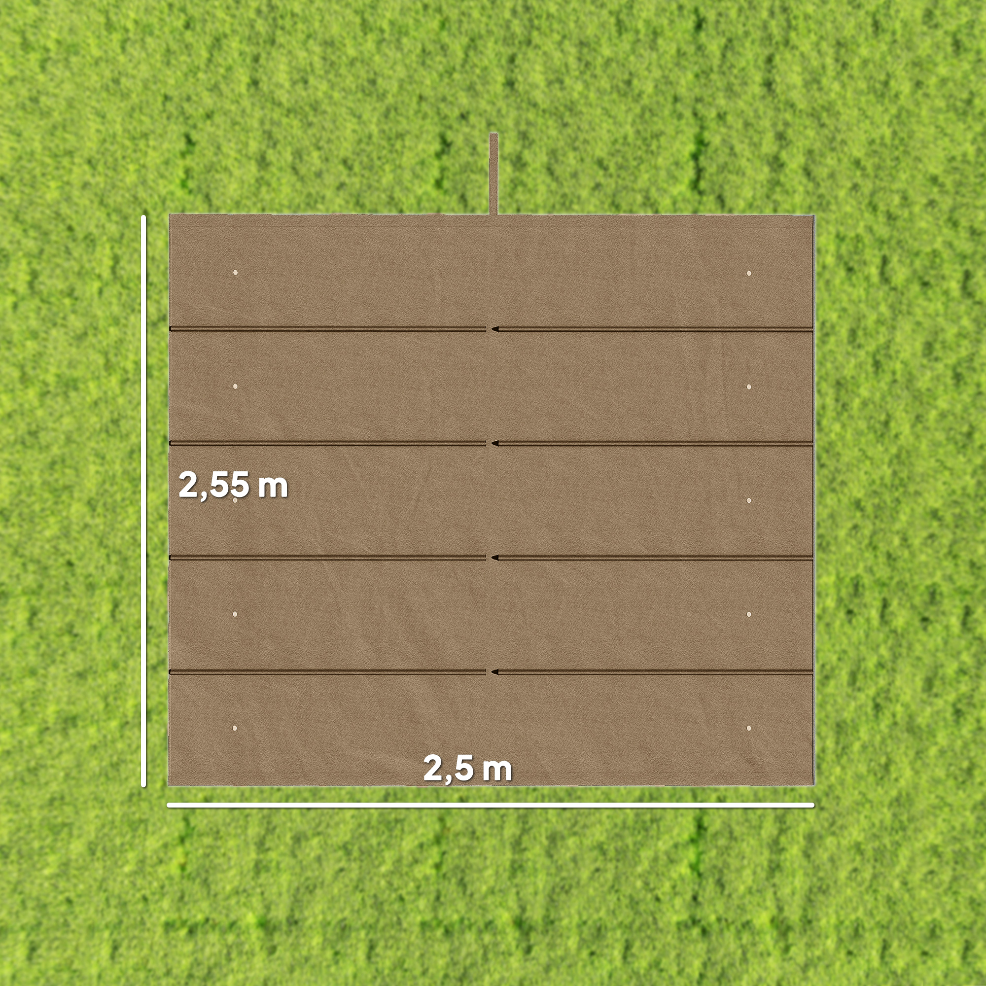 Asenduskattega varikatusele, 3 x 3 m, pruun, 250 x 255 cm
