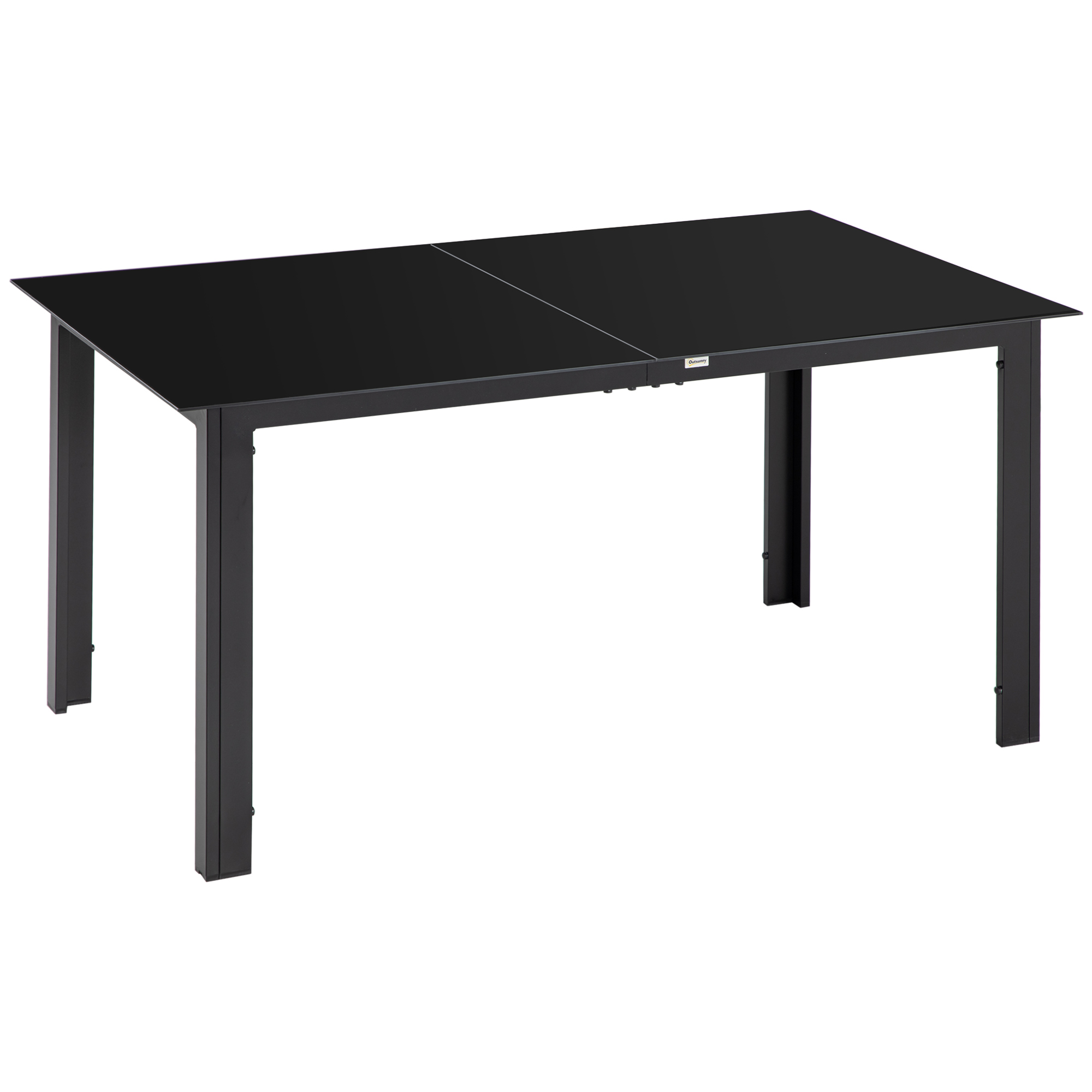 Aiatool 6 inimesele, must, 150 x 90 x 74 cm, karastatud klaas