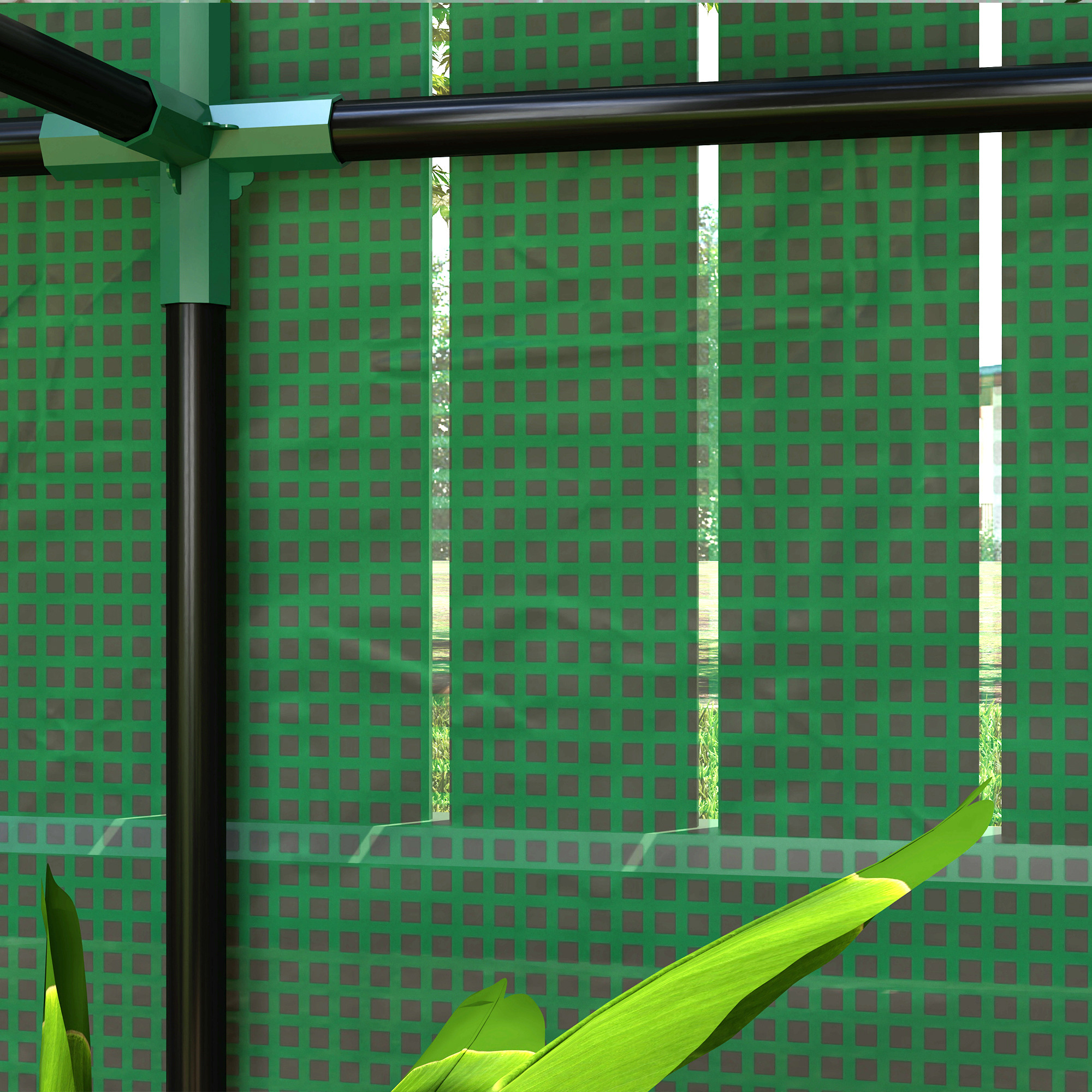 Kasvuhoone 3-astmelise riiuliga, roheline, 100 x 40 x 150 cm