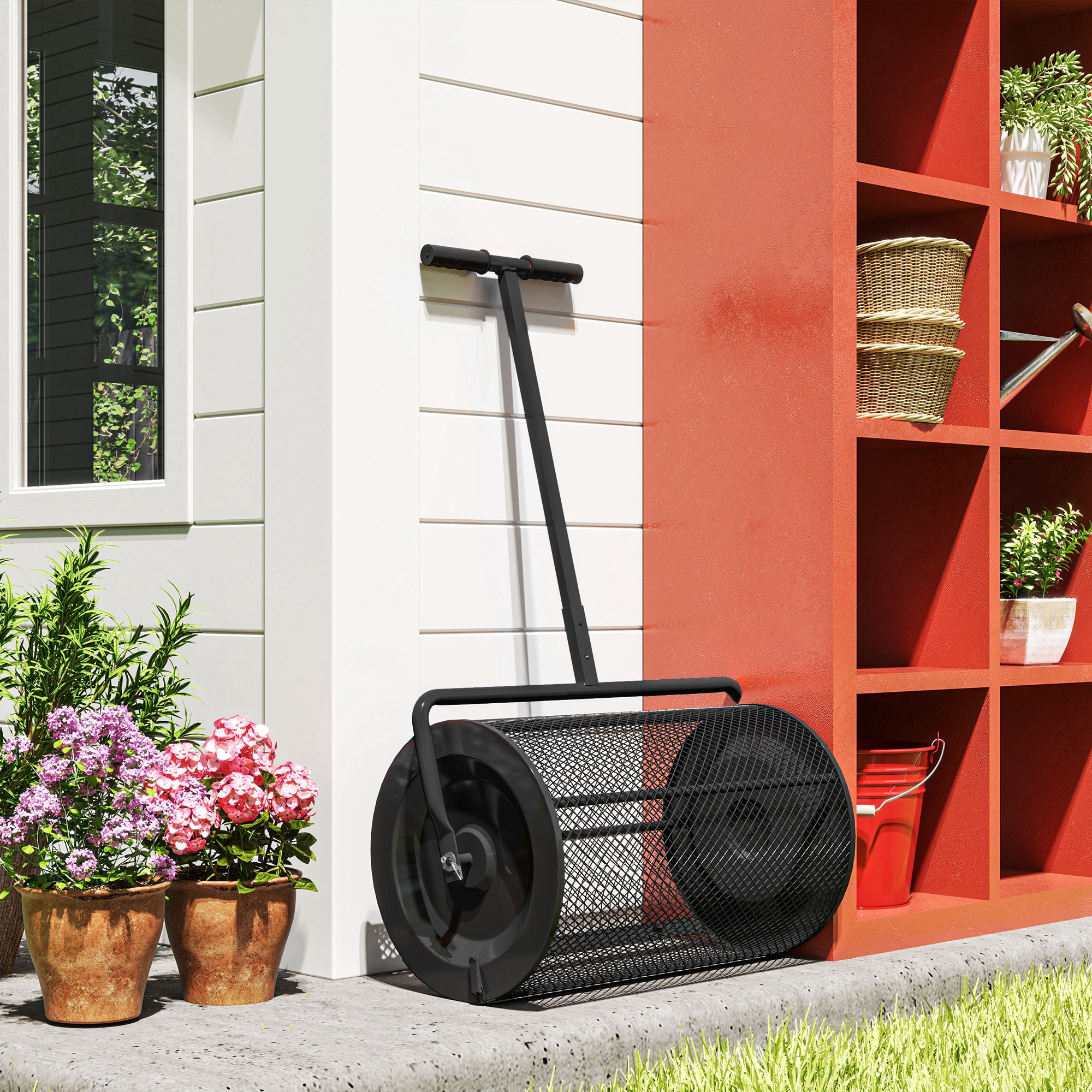 Komposti laotur 75 l, 61 x 40 cm, must, metallist