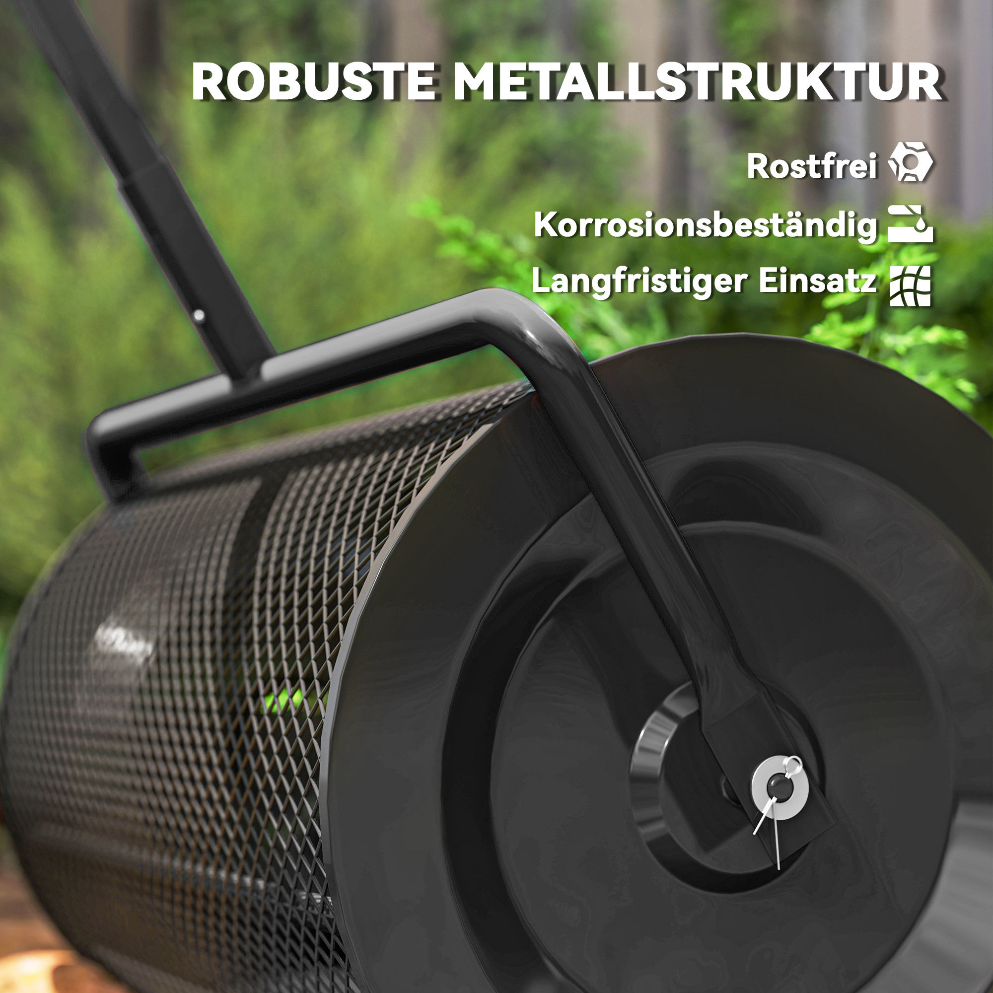 Komposti laotur 75 l, 61 x 40 cm, must, metallist