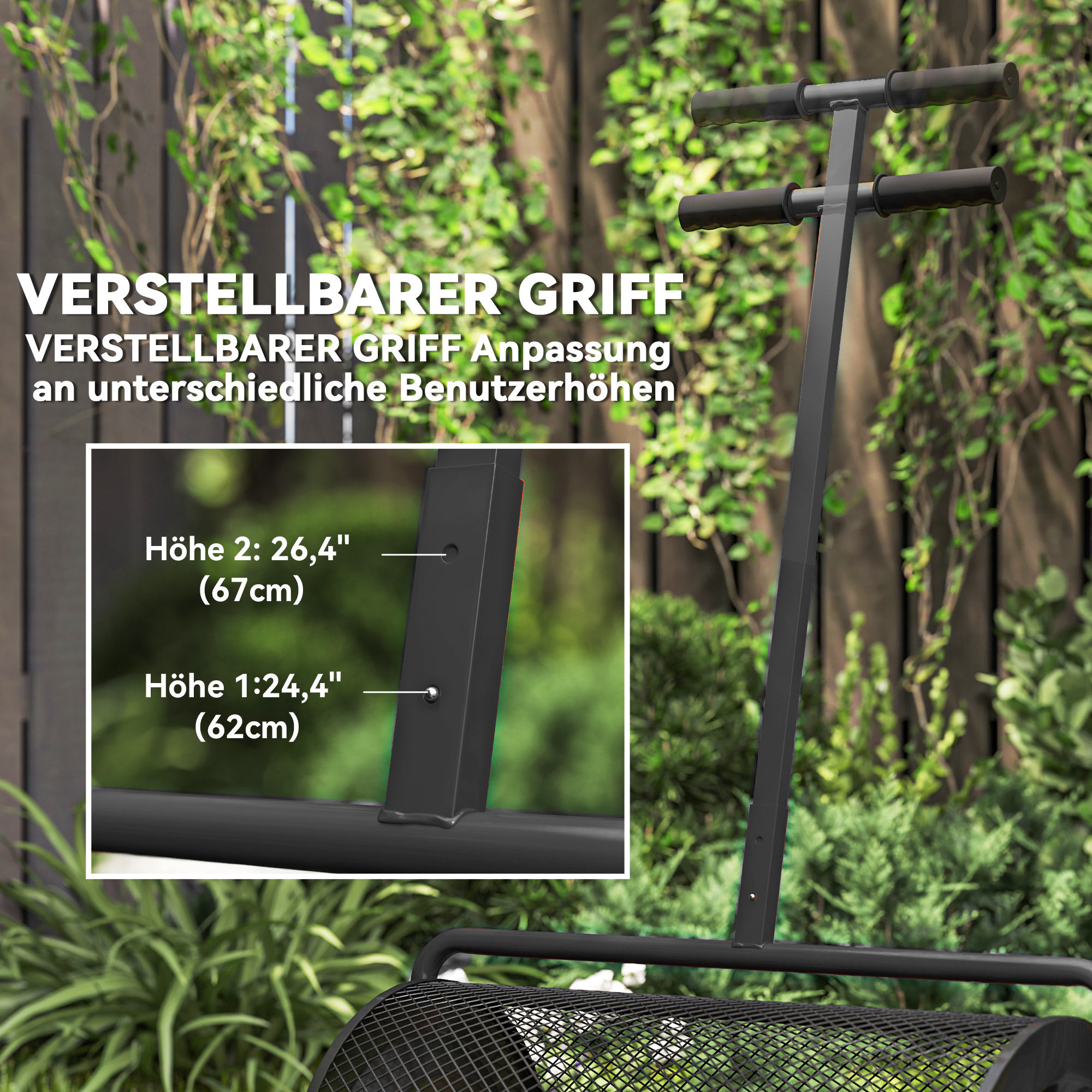 Komposti laotur 75 l, 61 x 40 cm, must, metallist