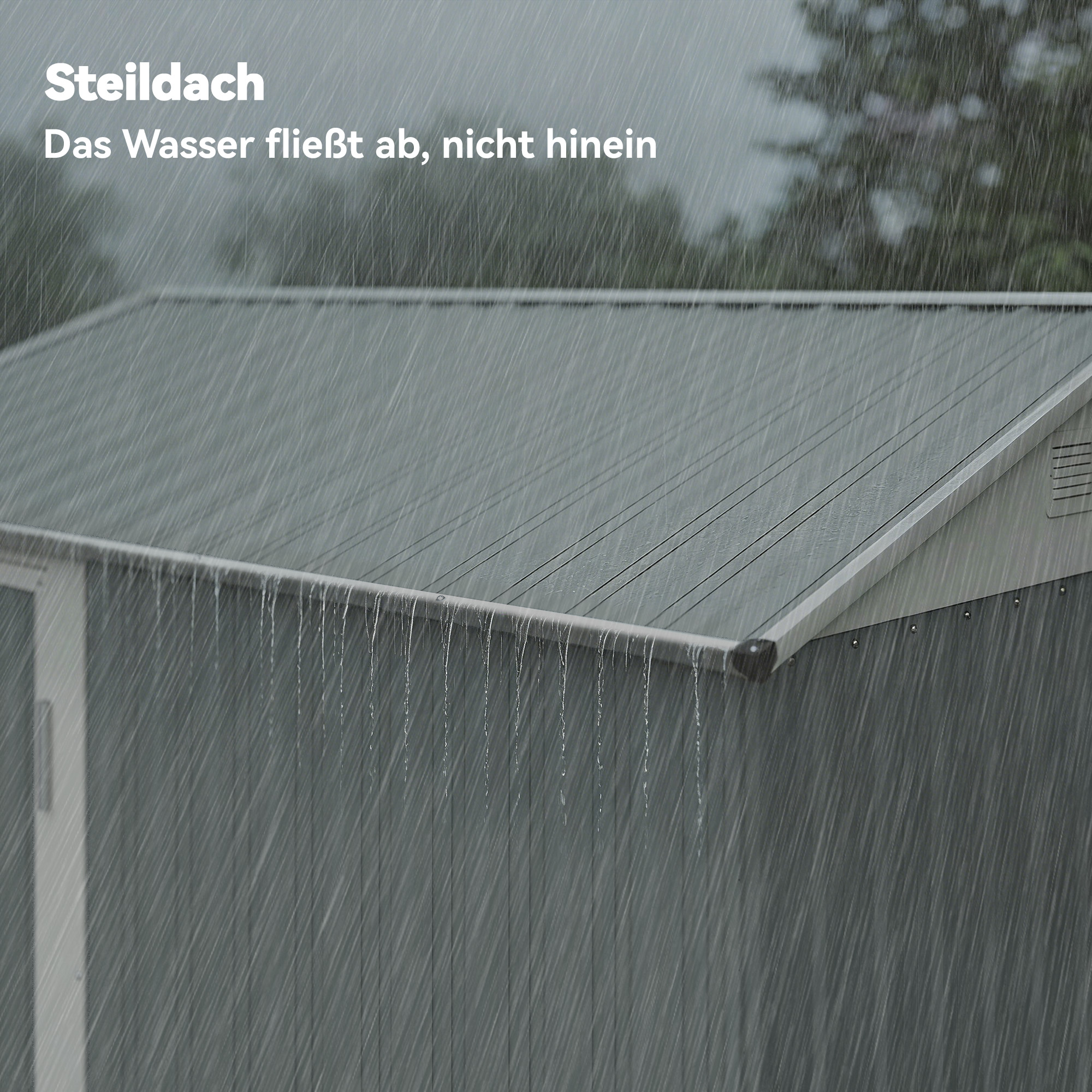 Metallist kuur 3,5 m², helehall, 209 x 177 x 236 cm