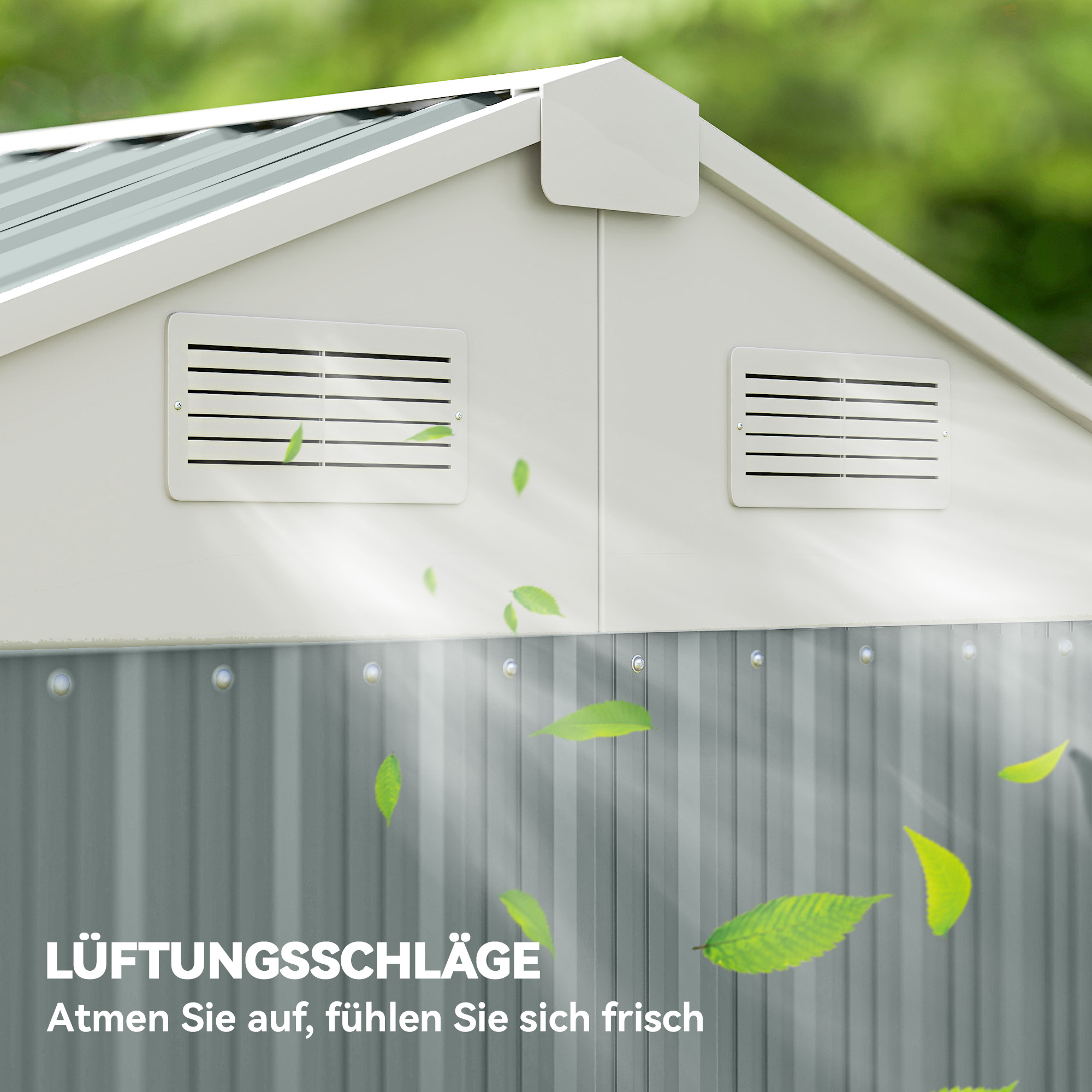 Metallist kuur 3,5 m², helehall, 209 x 177 x 236 cm