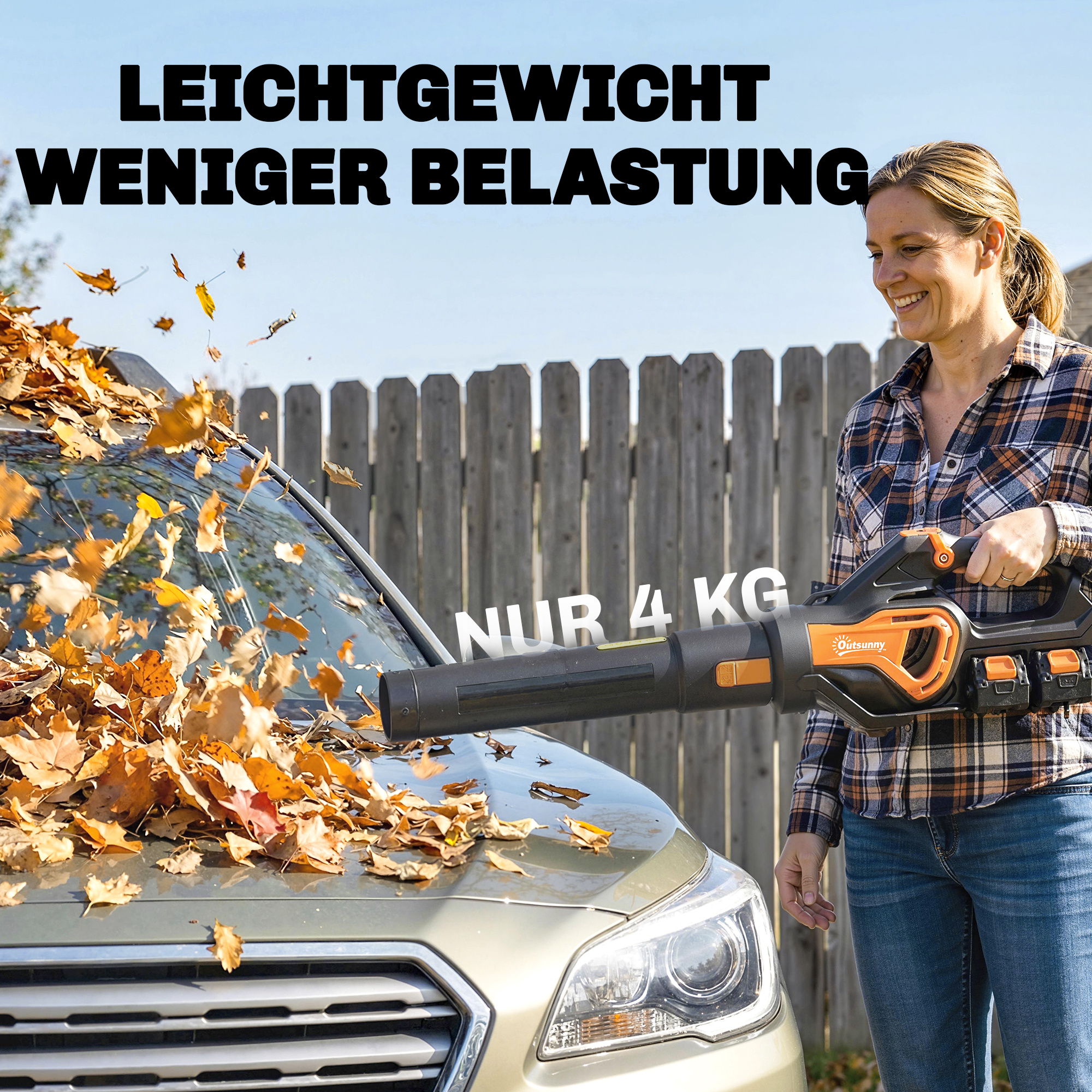 Akuga lehepuhur 20 V, 2 x 4,0 Ah akud, laadija, Turbo-Boost, 162,7 km/h