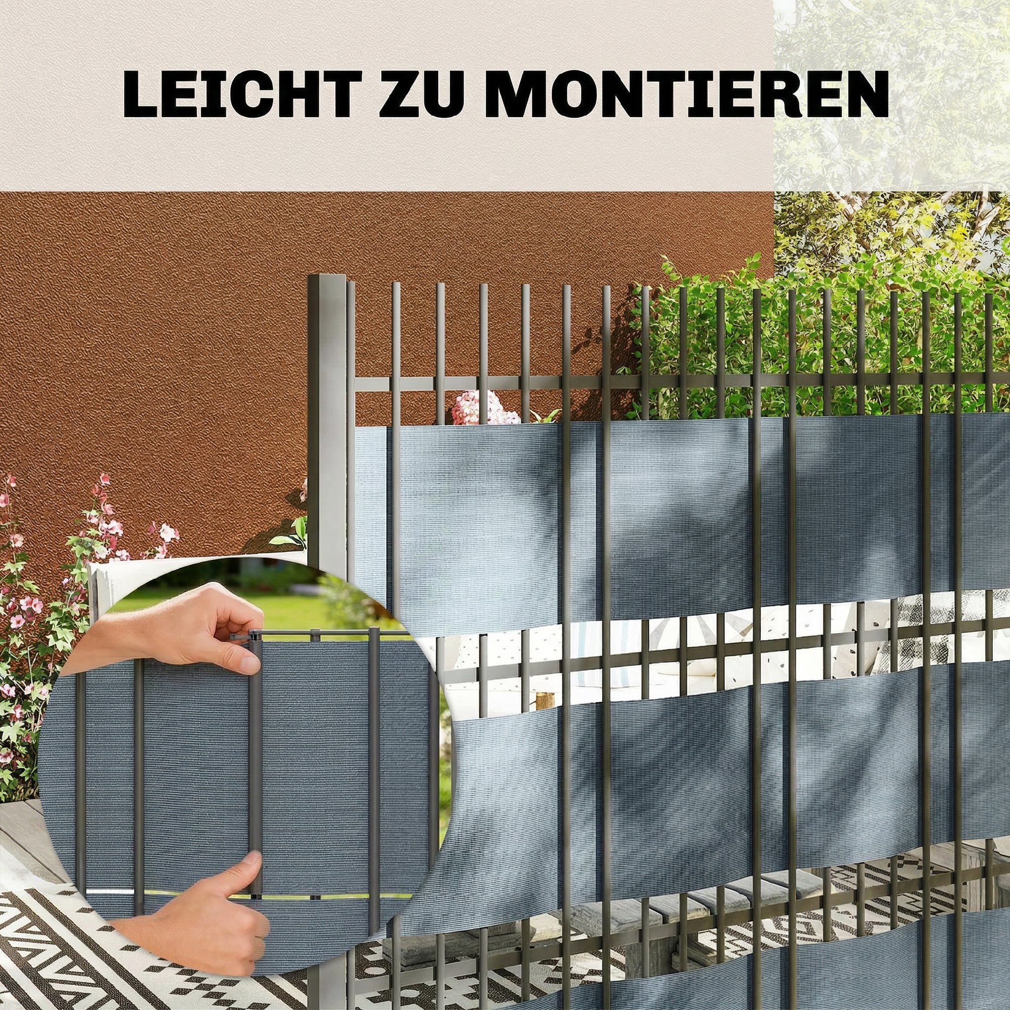 4-osaline privaatsuslintide komplekt aiale, plastik, hall, 14000 x 19 cm