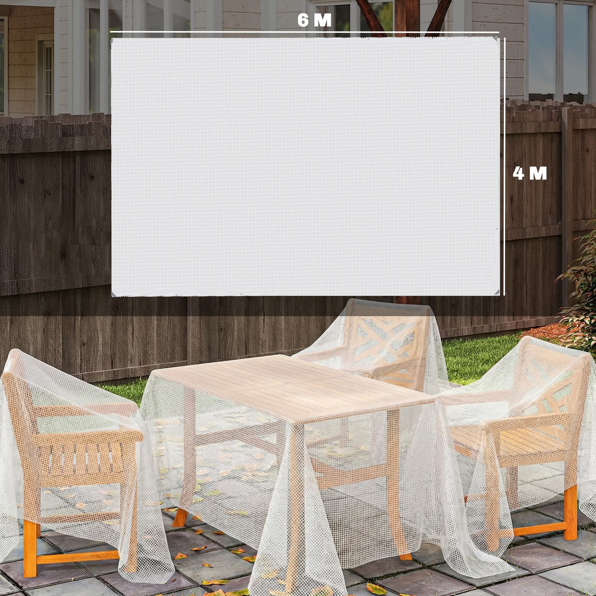 Kattekile, 4 x 6 m, 140 g/m², valge
