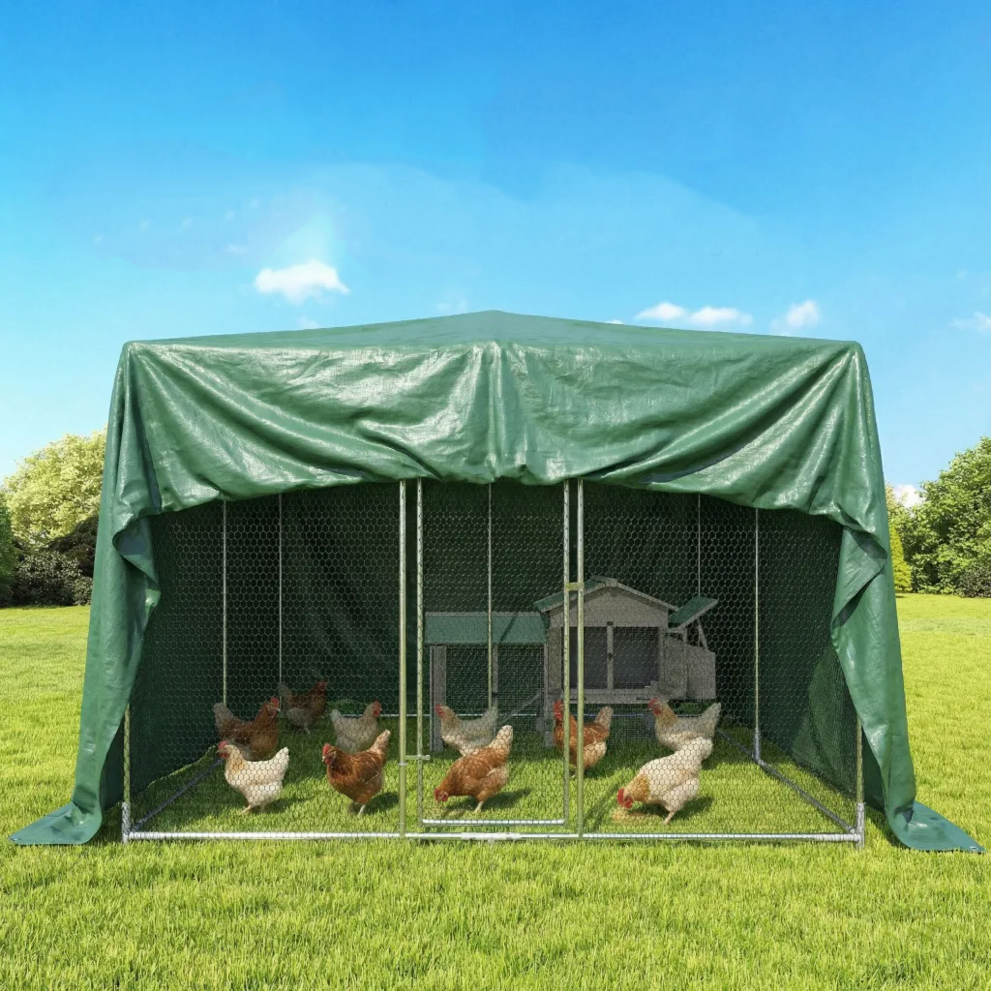 Veekindel katteplekk 6 x 4 m, 90 g/m² PE, roheline