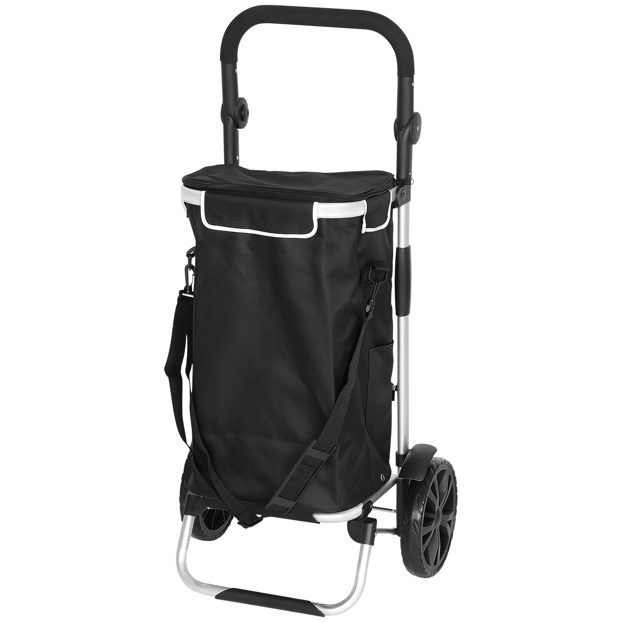 3-in-1 ostutrolley, kokkupandav, 40 l, must, kuni 25 kg