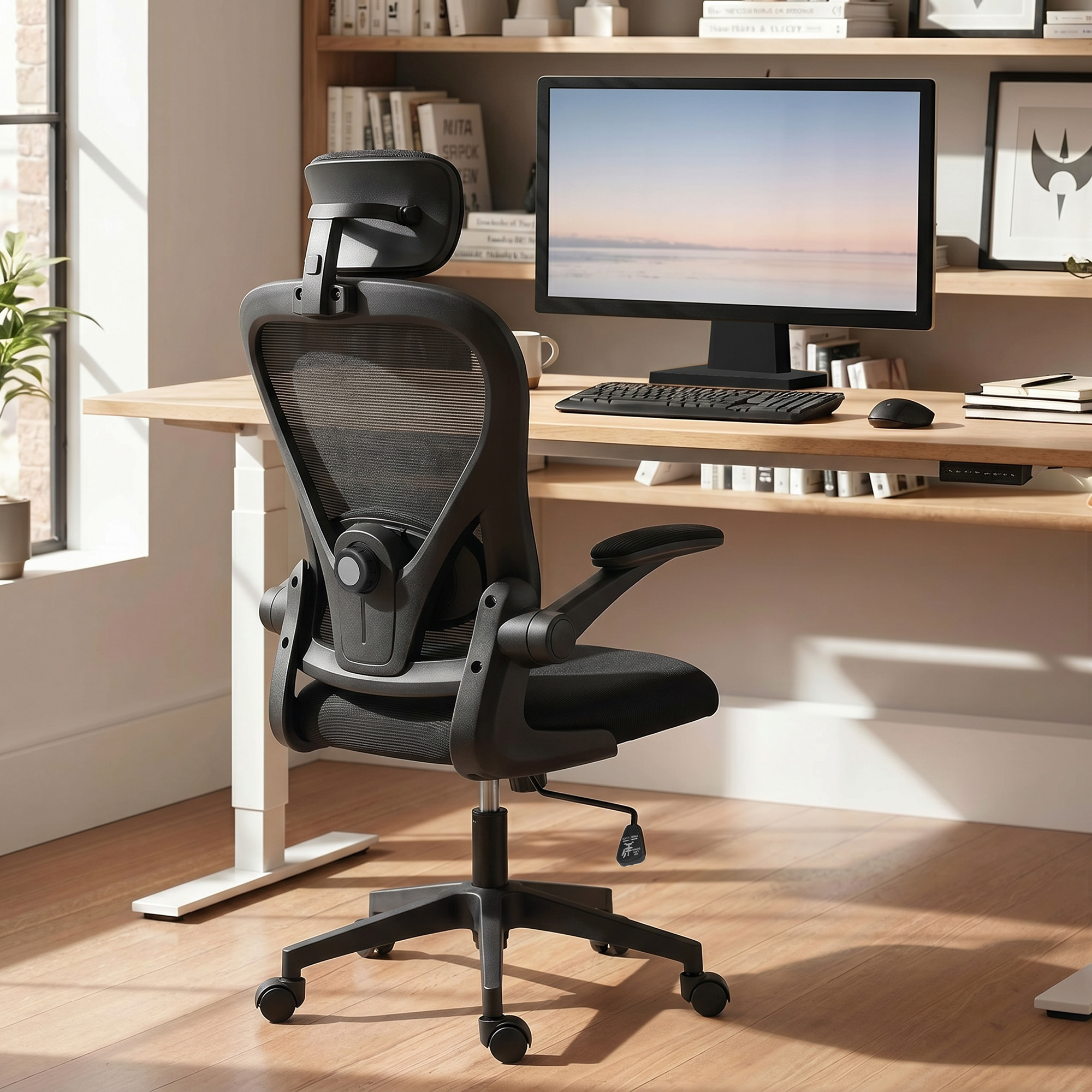 Ergonoomiline kontoritool, must, 64 x 63 x 115-125 cm