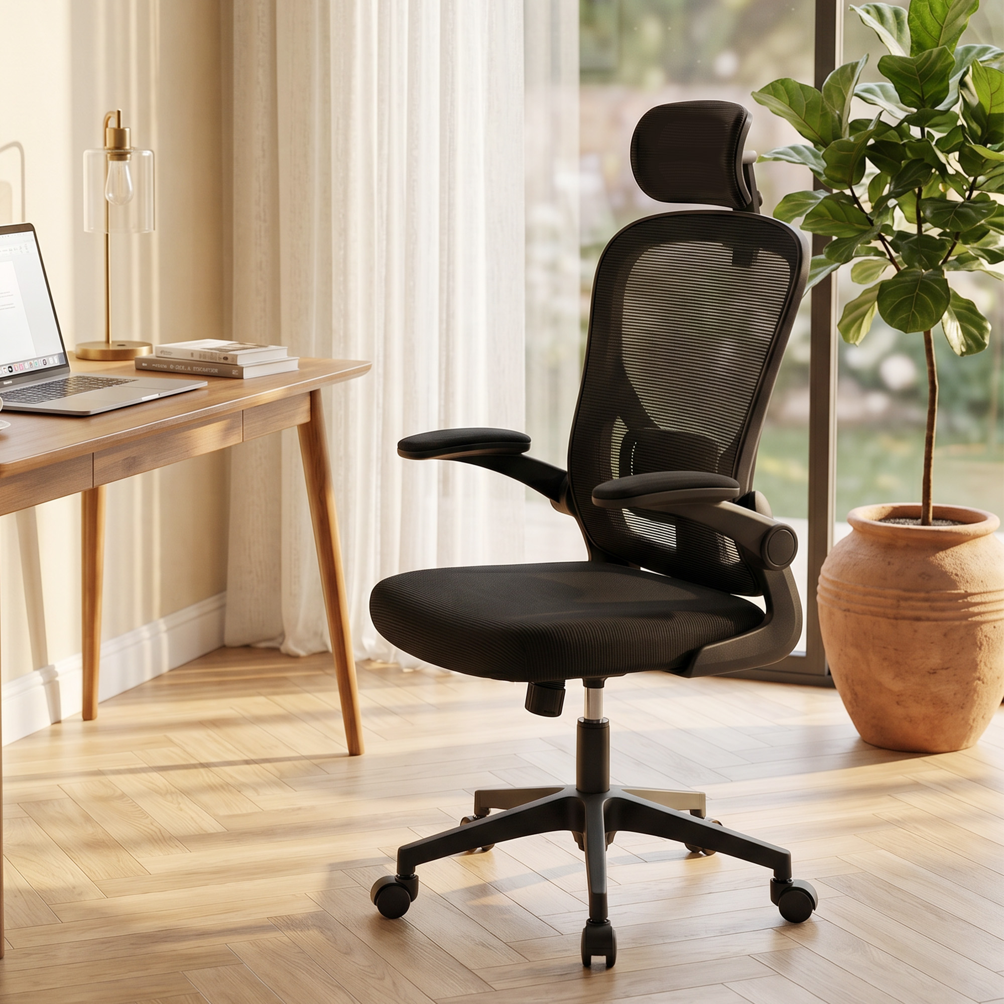 Ergonoomiline kontoritool, must, 64 x 63 x 115-125 cm