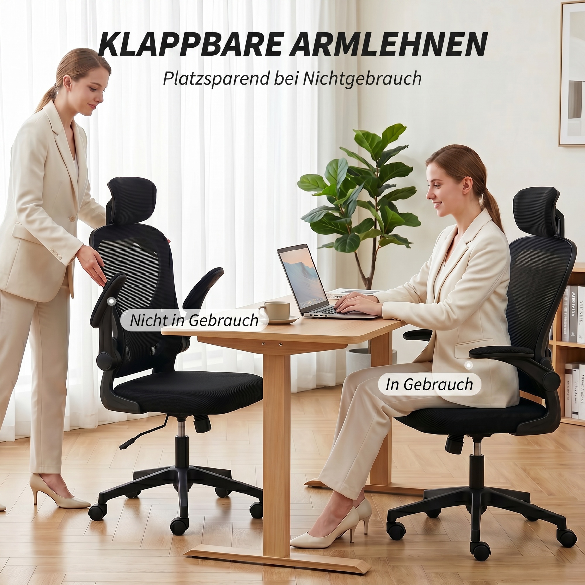 Ergonoomiline kontoritool, must, 64 x 63 x 115-125 cm