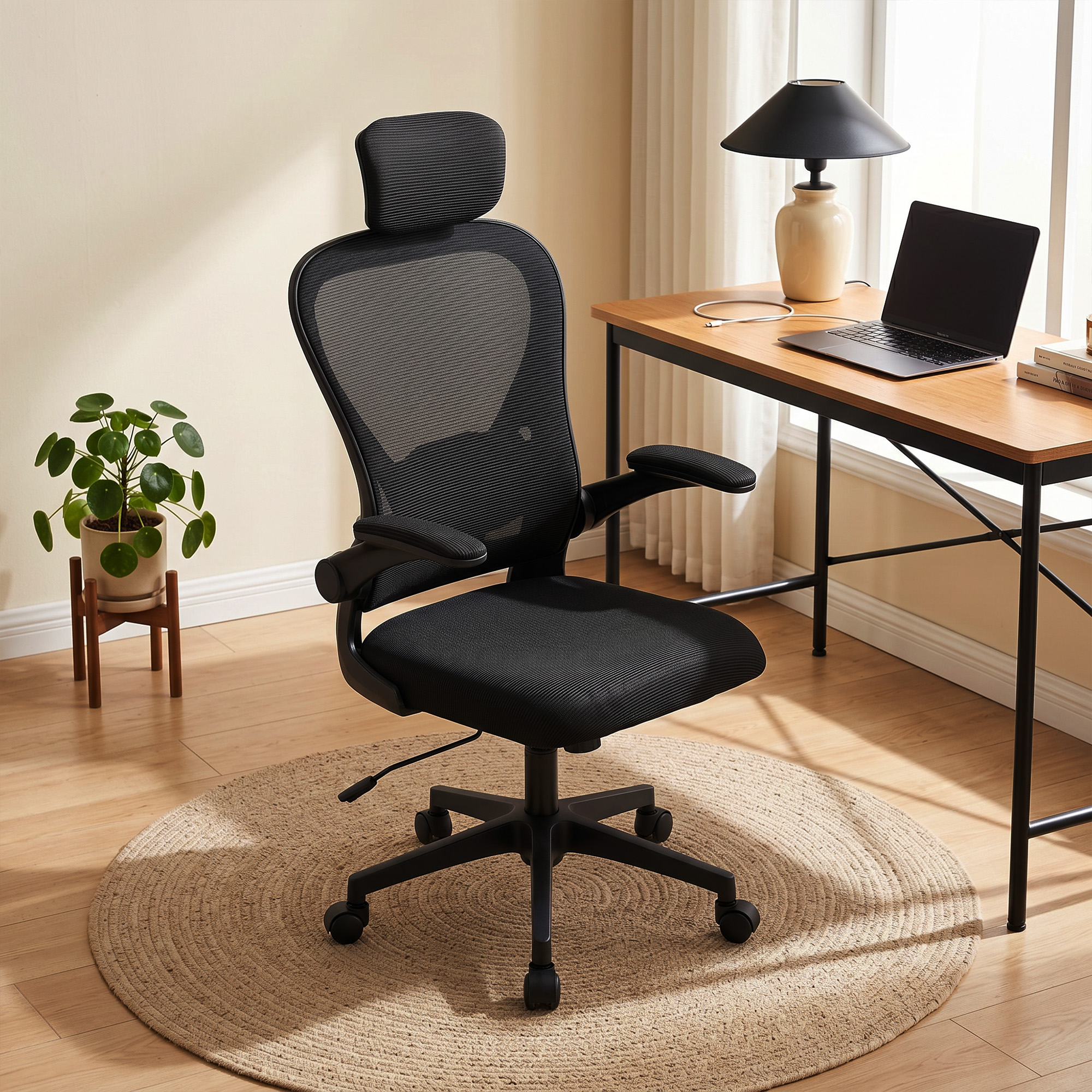 Ergonoomiline kontoritool, must, 64 x 63 x 115-125 cm